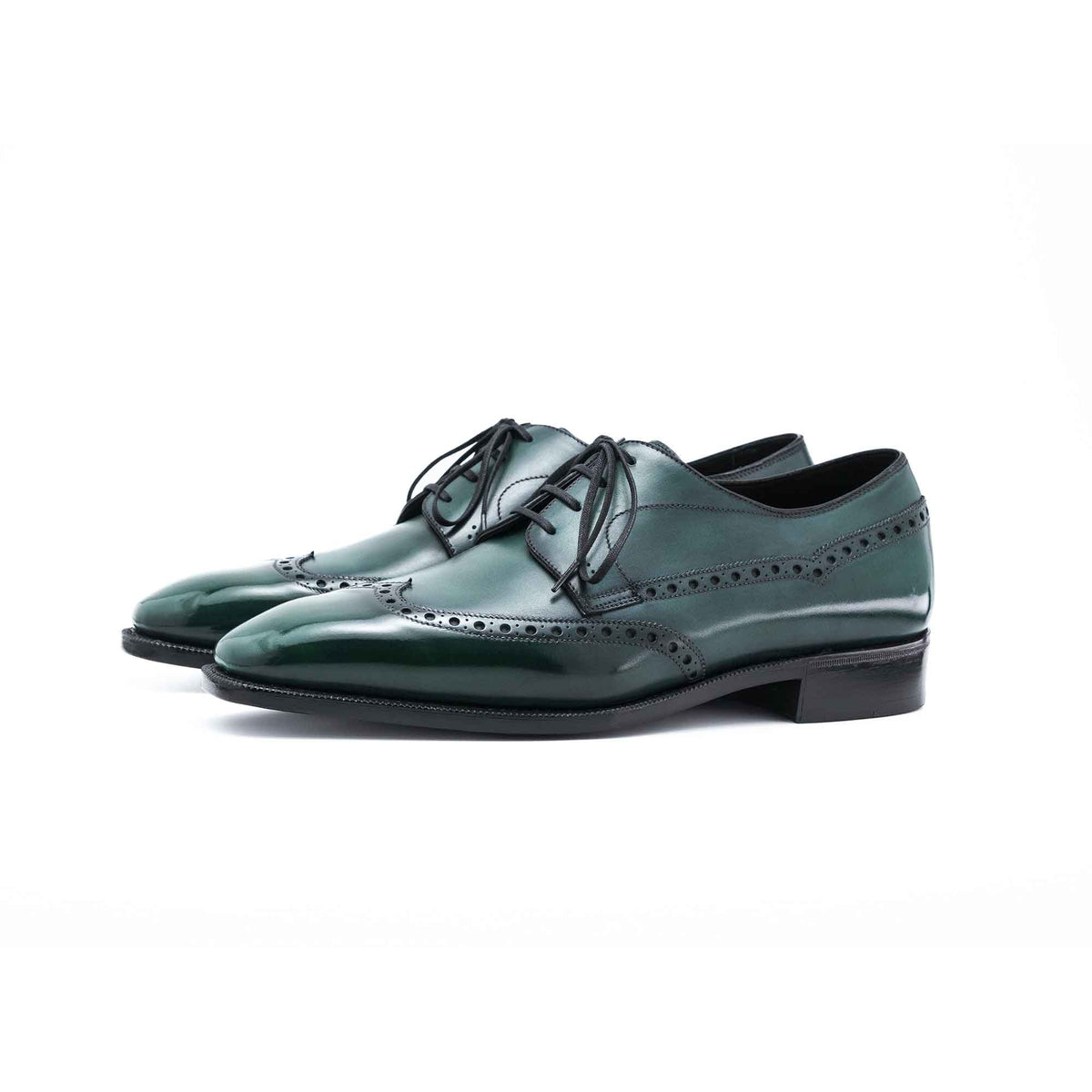 Green Oxfords made in Colombia Olive Green Leather Woodford Balmoral Toe Cap Oxfords  main image 3