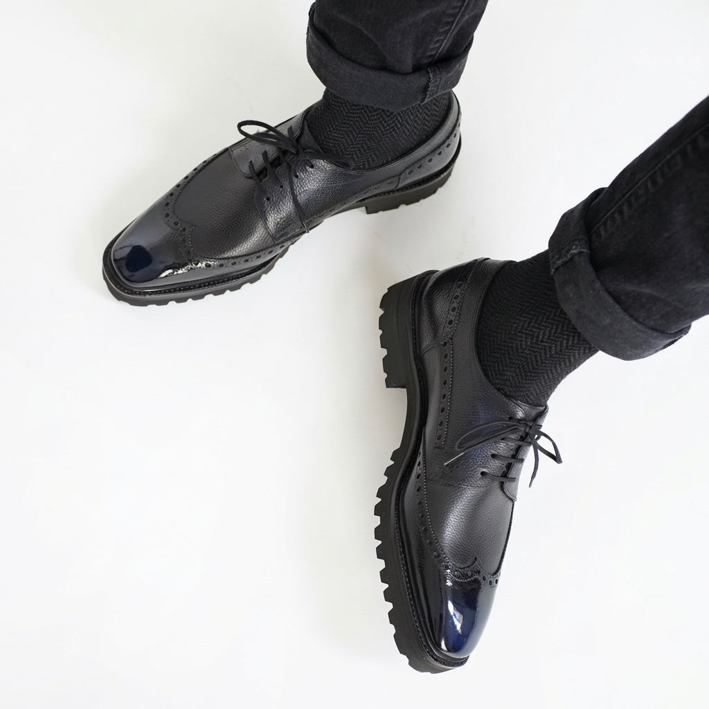 Coltrane Wingtip Derby by Norman Vilalta men's Goodyear-welted wingtip derby shoes in Barcelona, Spain