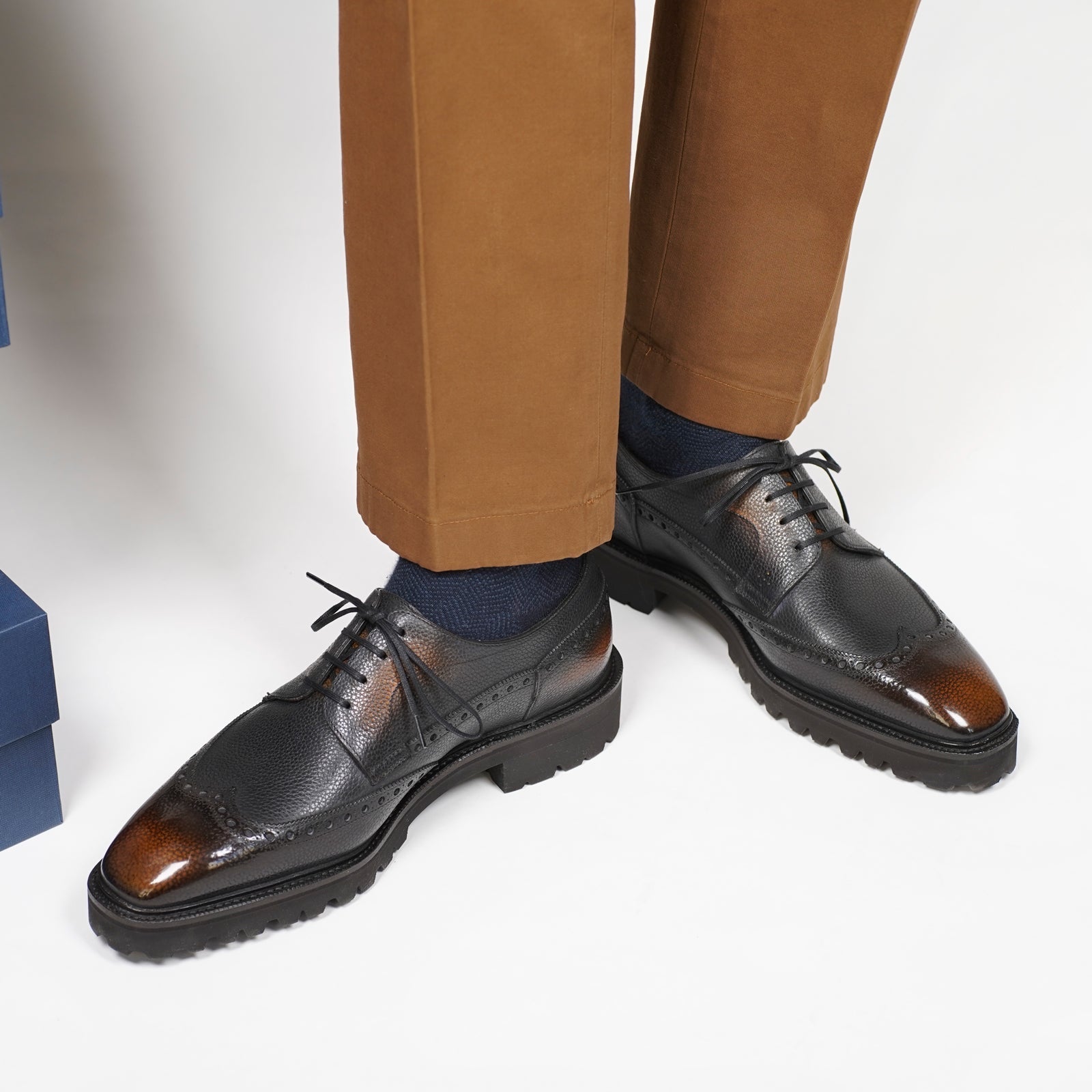 Coltrane Wingtip Derby by Norman Vilalta men's Goodyear-welted wingtip derby shoes in Barcelona, Spain
