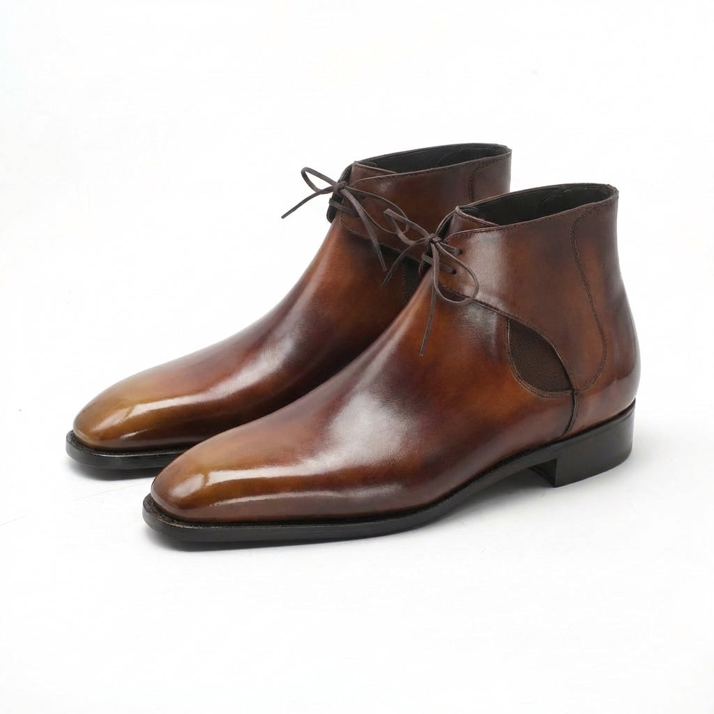 Decon Chelsea Boot - Brown & Cognac Handmade Patina
