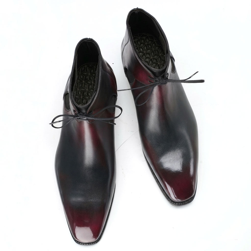 Decon Chelsea Boot Black and Burgundy by Norman Vilalta Bespoke Shoes in Barcelona