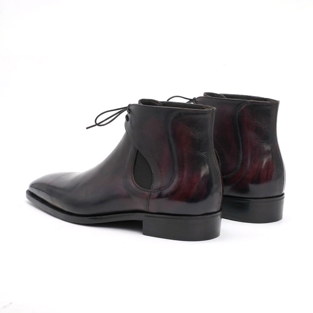 Decon Chelsea Boot Black and Burgundy by Norman Vilalta Bespoke Shoes in Barcelona