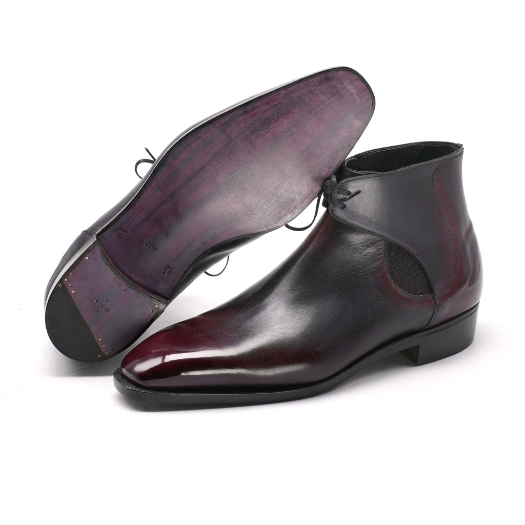 Decon Chelsea Boot - Black and Bordeaux Handmade Patina