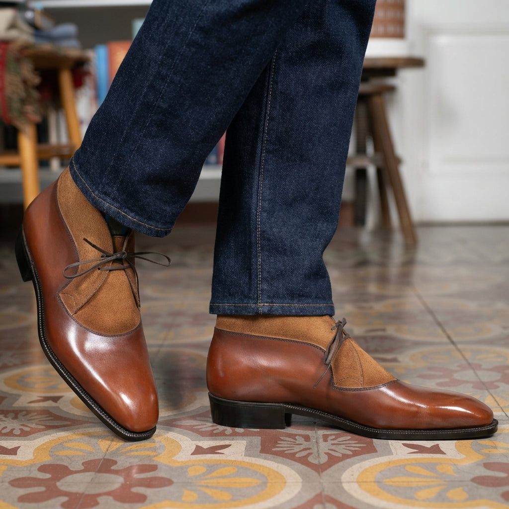 Decon Chukka Boot - Cognac Handmade Patina