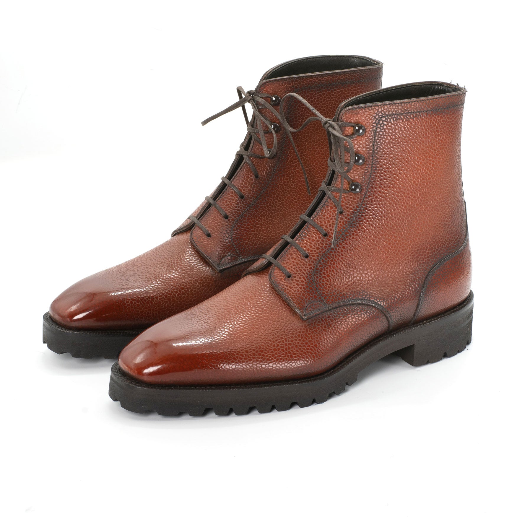 Derby Simple Boot in Cognac by Norman Vilalta Bespoke Shoes in Barcelona