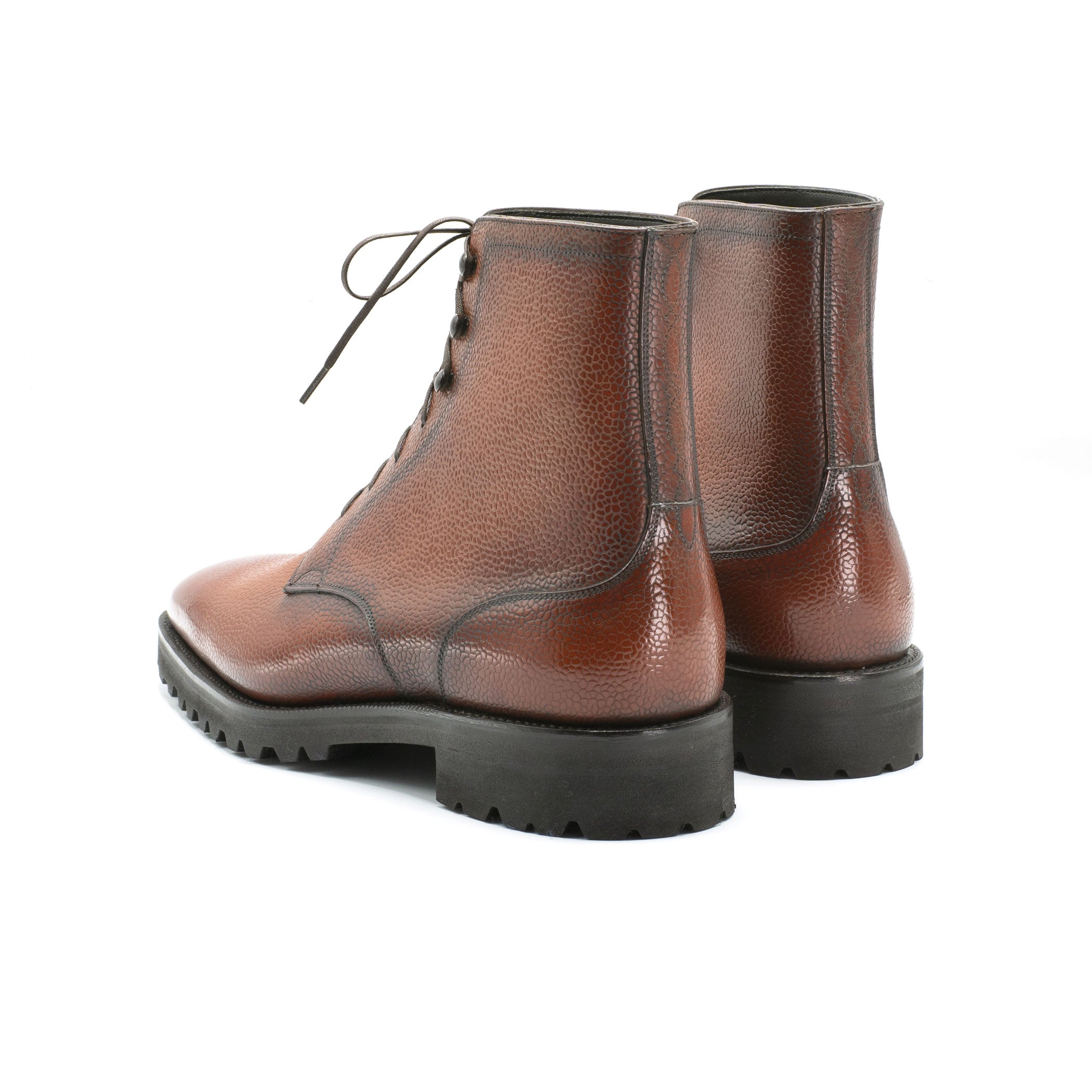 Derby Simple Boot in Cognac by Norman Vilalta Bespoke Shoes in Barcelona