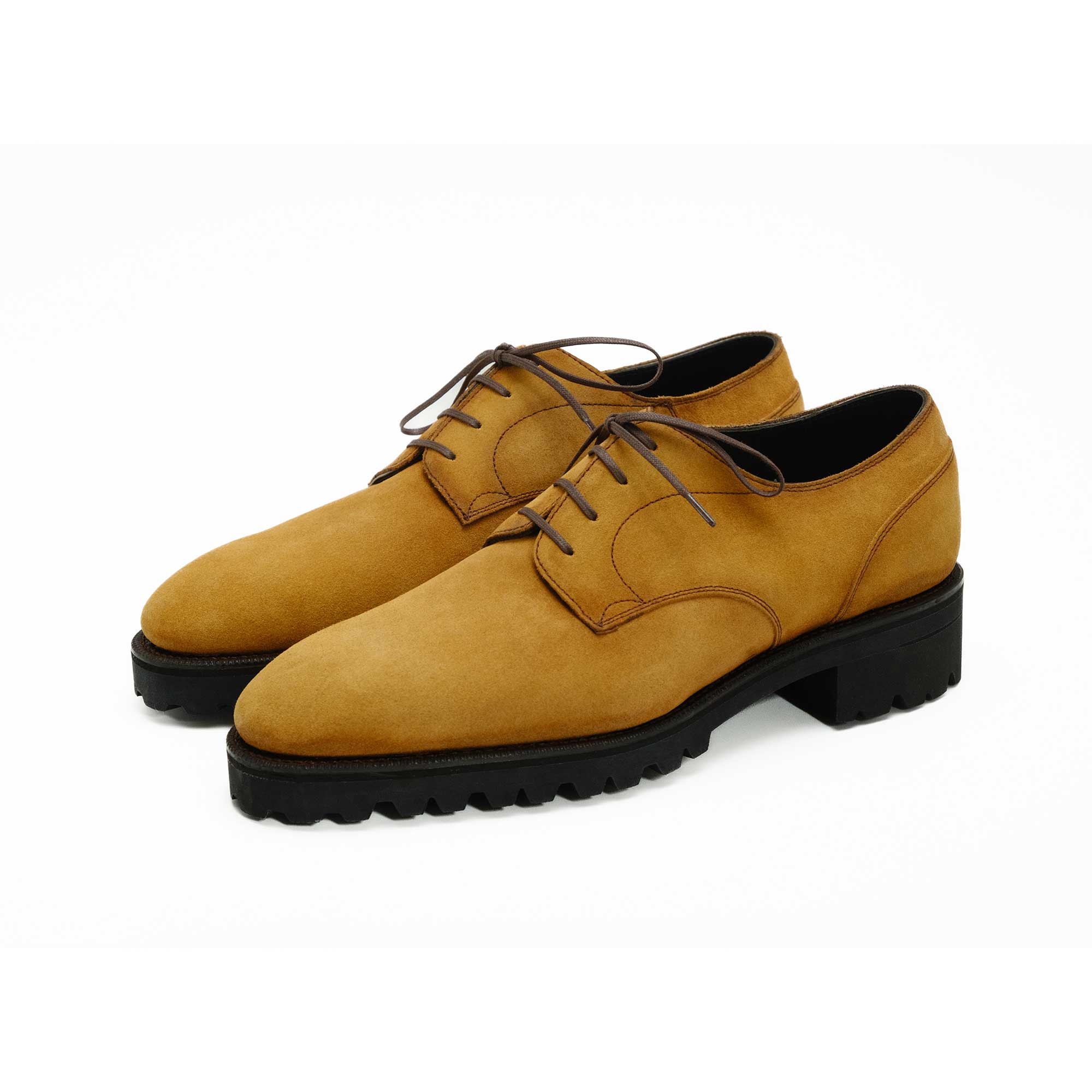 Derby Simple Shoe - Amber Patina on Suede