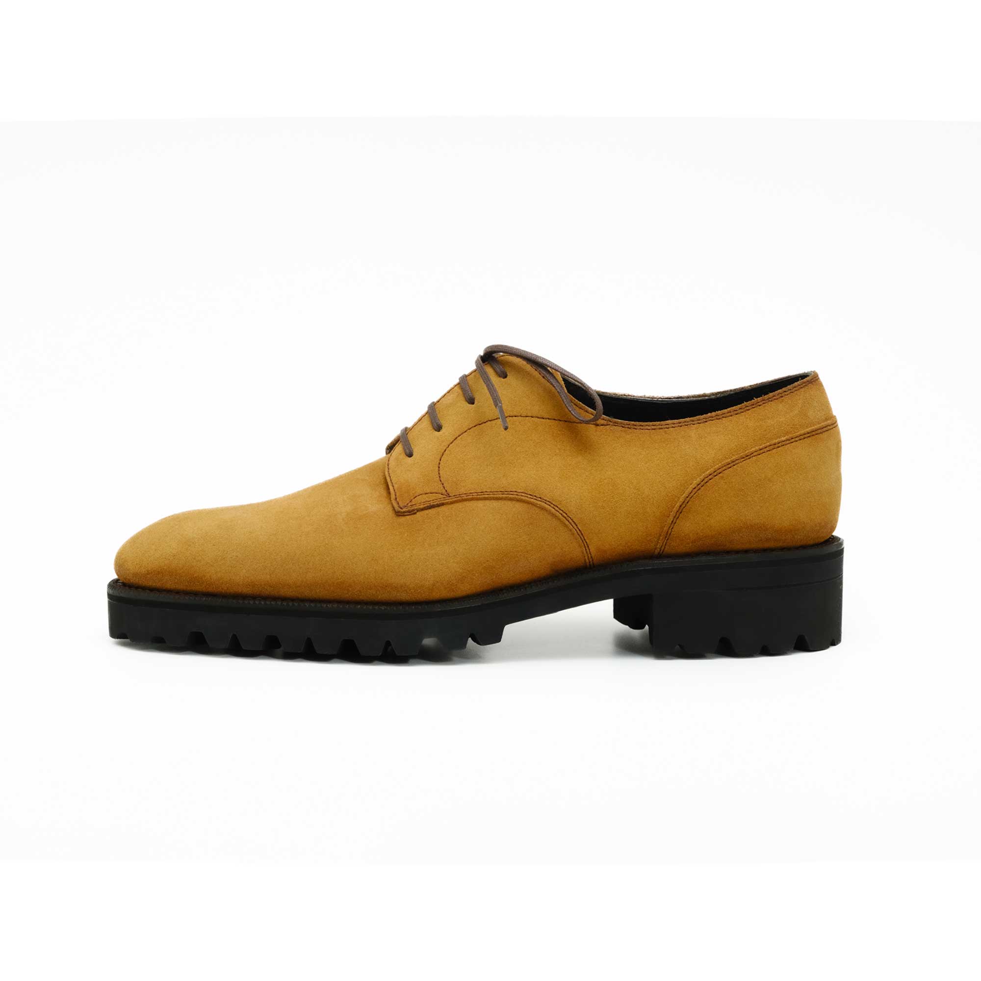 Derby Simple Shoe - Amber Patina on Suede