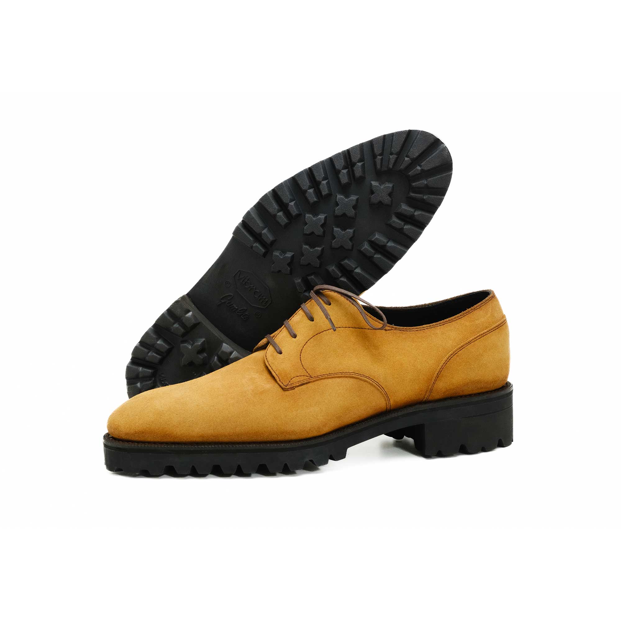 Derby Simple Shoe - Amber Patina on Suede