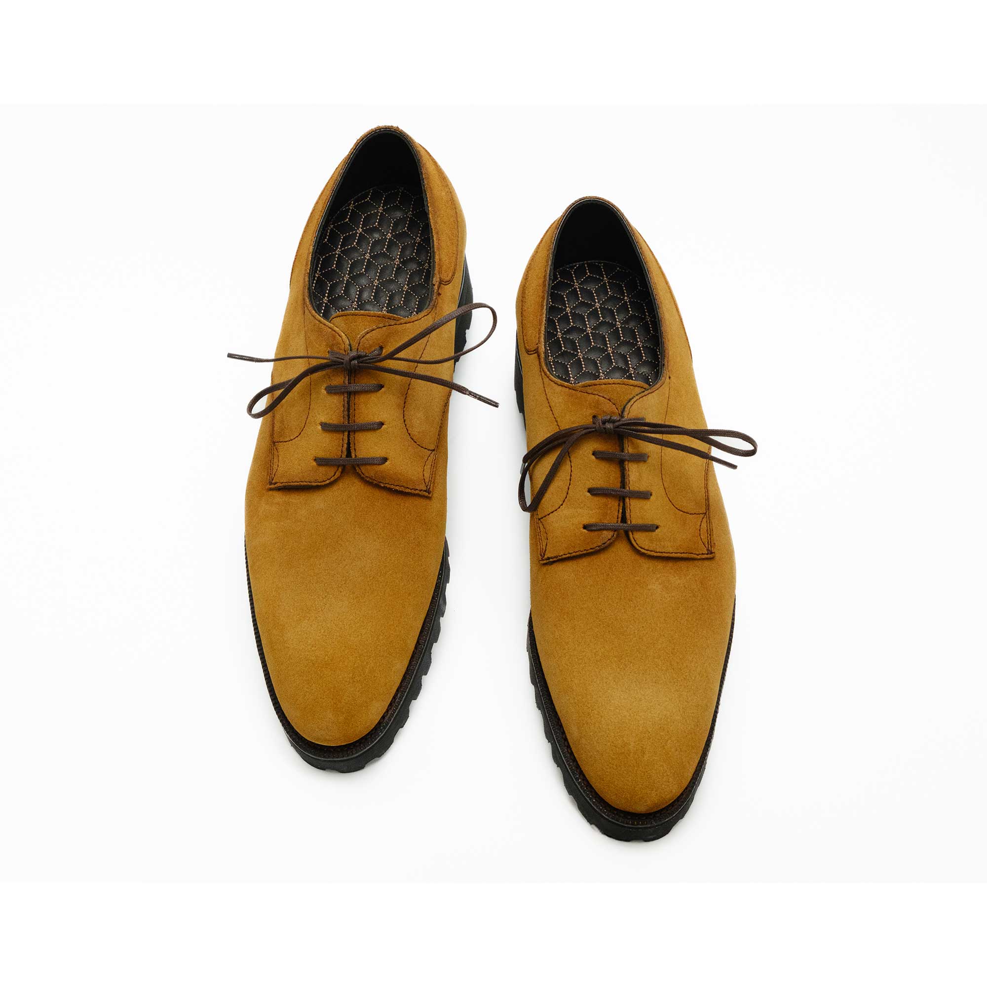 德比简约鞋 - 琥珀色绒面革