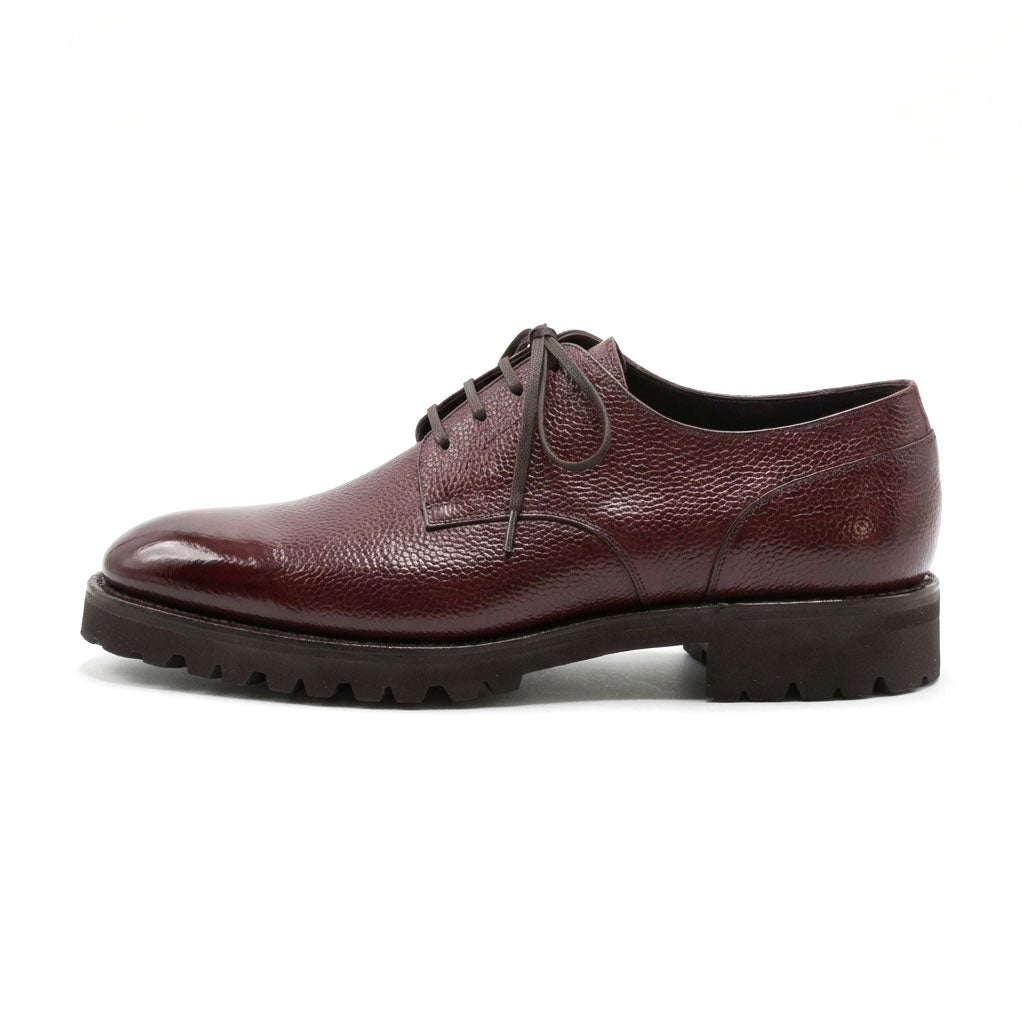 Derby Simple Shoe in a Oxblood handmade patina by Norman Vilalta Bespoke Shoes Barcelona