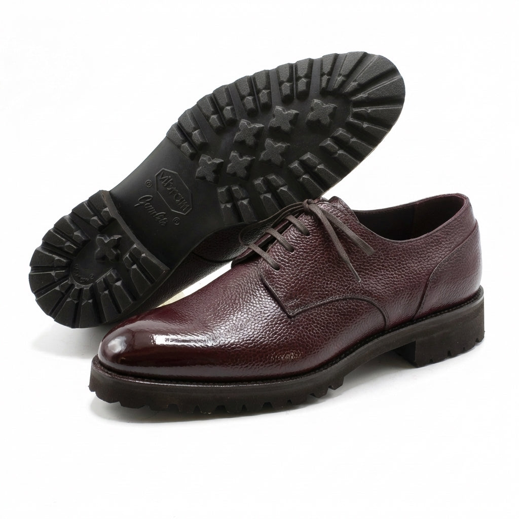 Derby Simple Shoe in a Oxblood handmade patina by Norman Vilalta Bespoke Shoes Barcelona