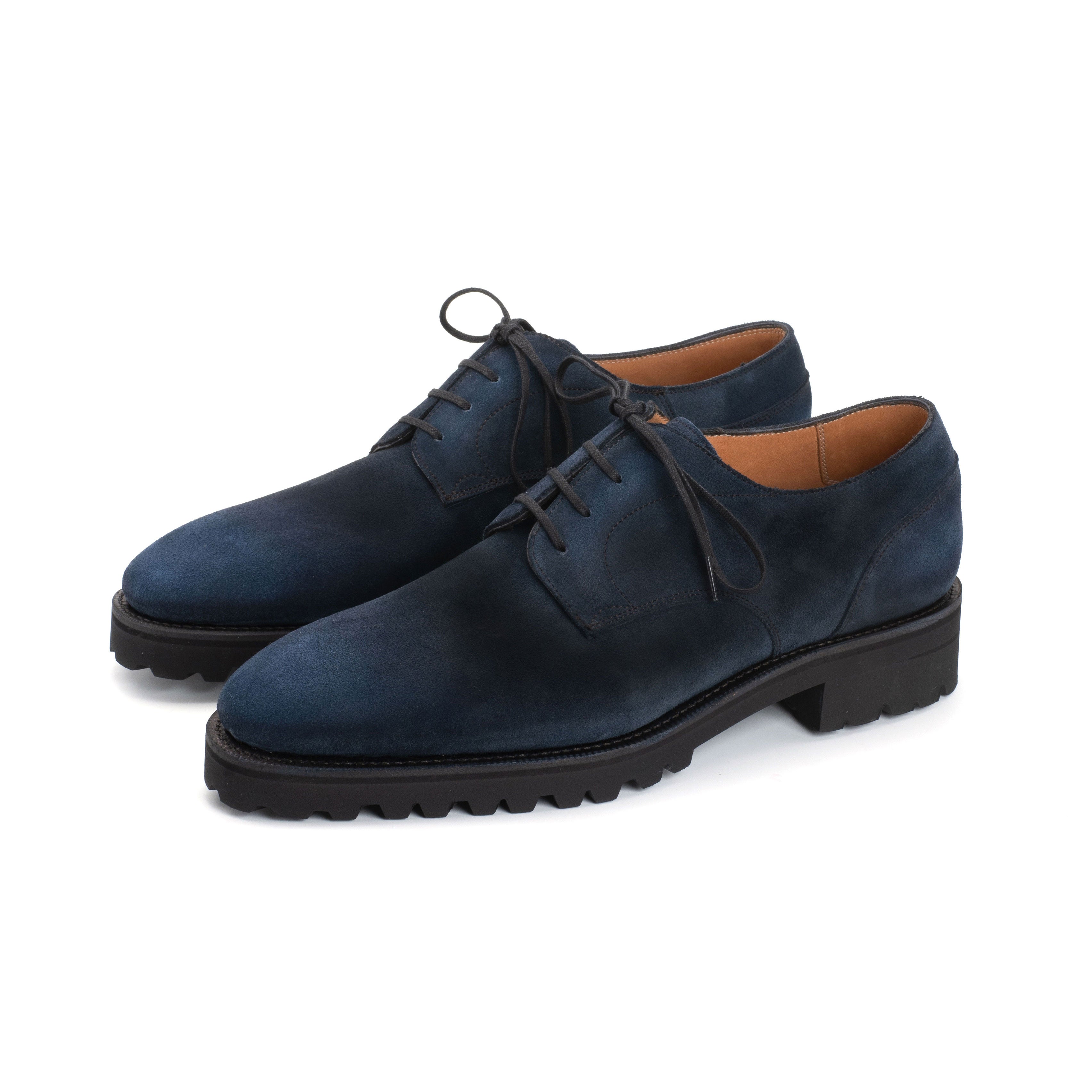 Derby Simple Shoe - Midnight Blue Patina on Suede