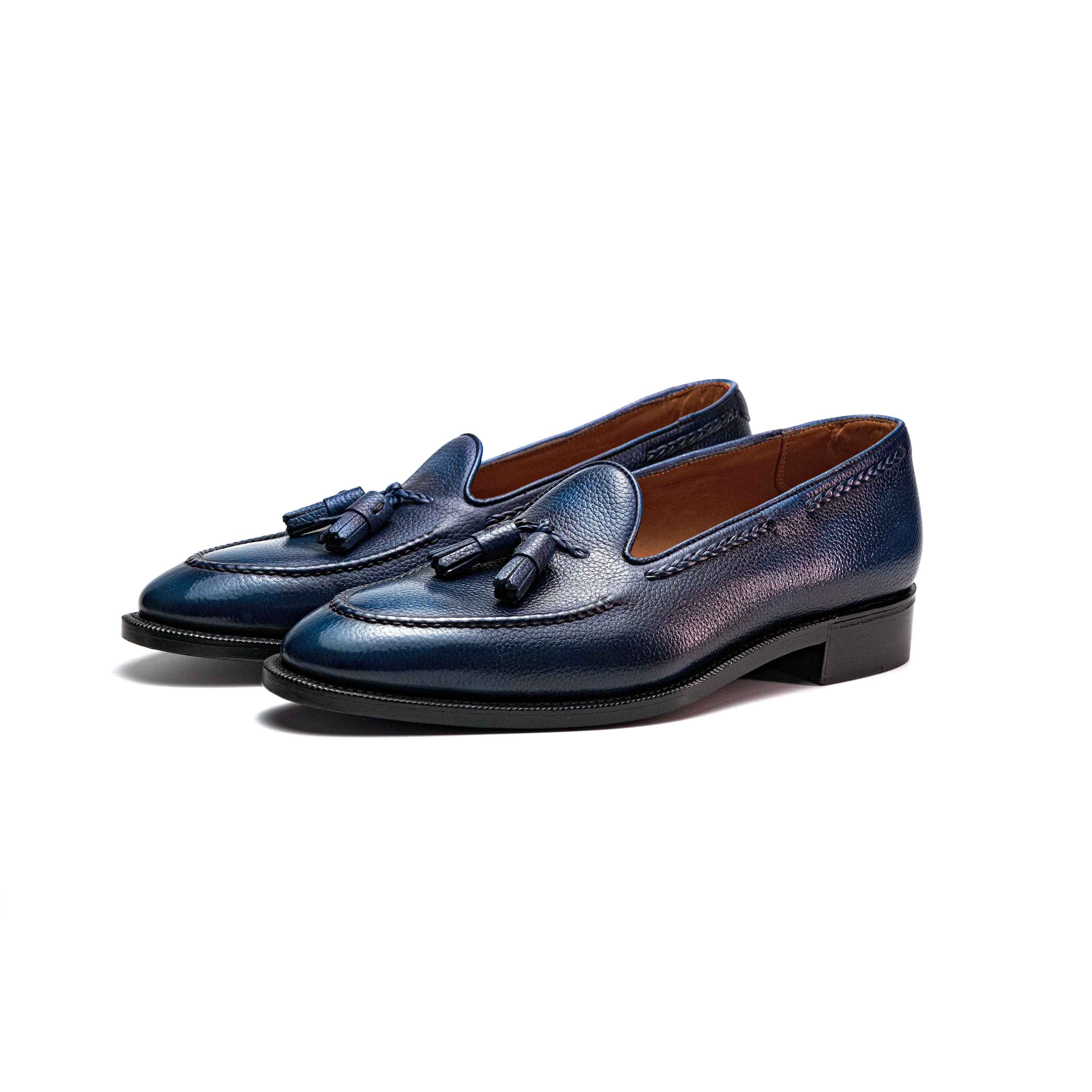 Gillespie Tassel Loafer Marino Patina by Norman Vilalta Men's Loafers in Barcelona