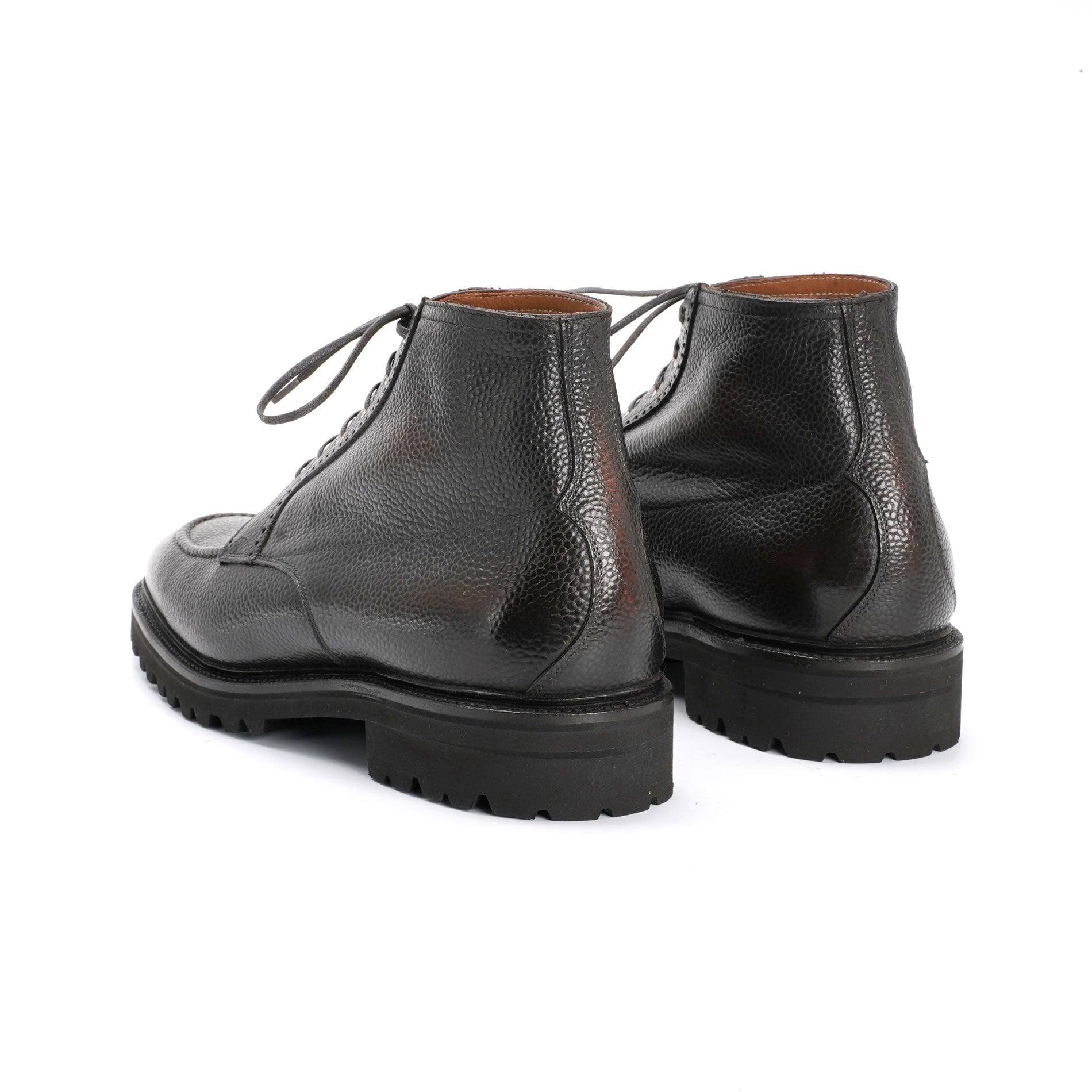 Haring Moc Toe Derby Boot in Ebony Patina by Norman Vilalta Men’s Derby Boots in Barcelona, Spain