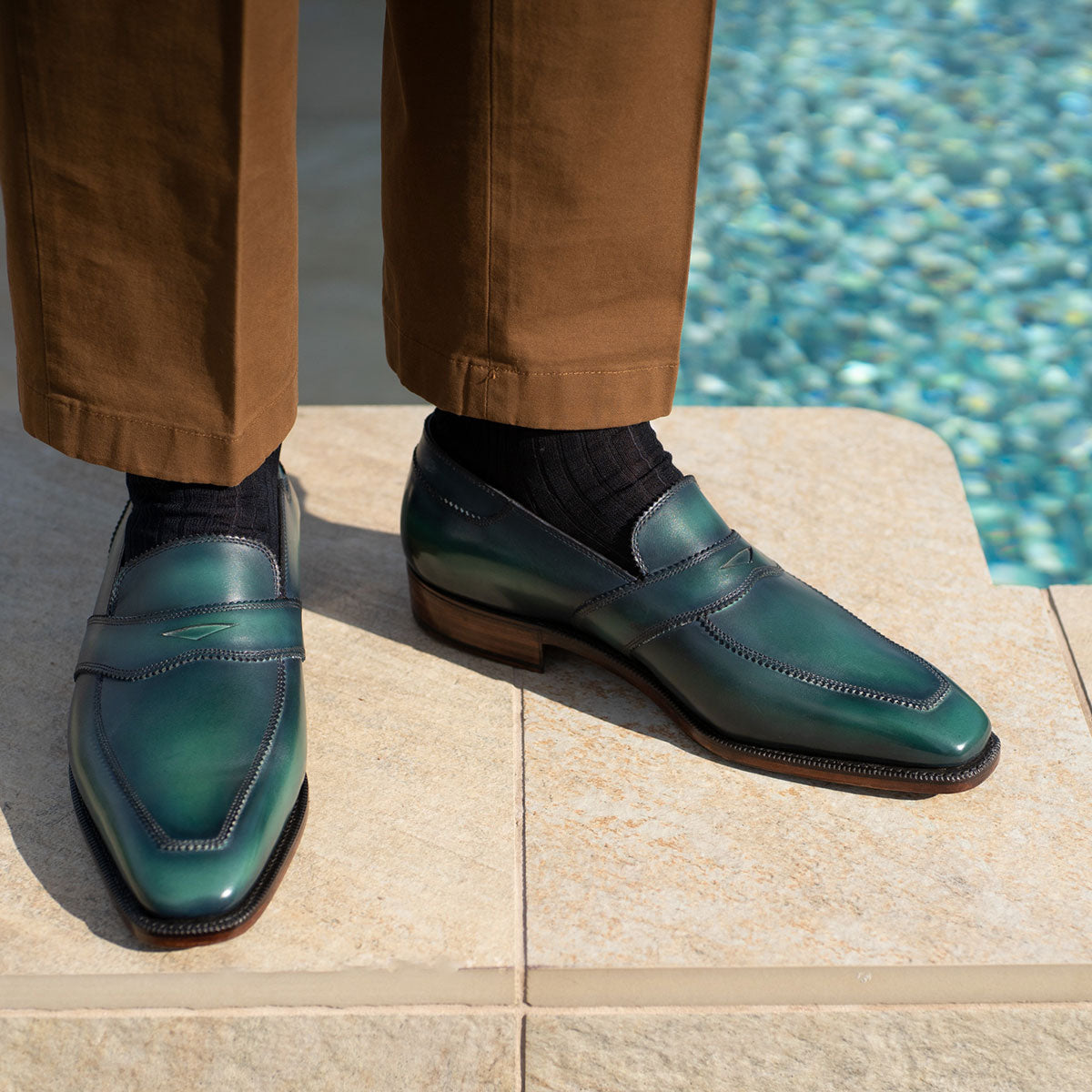 James Loafer - Emerald Handmade Patina