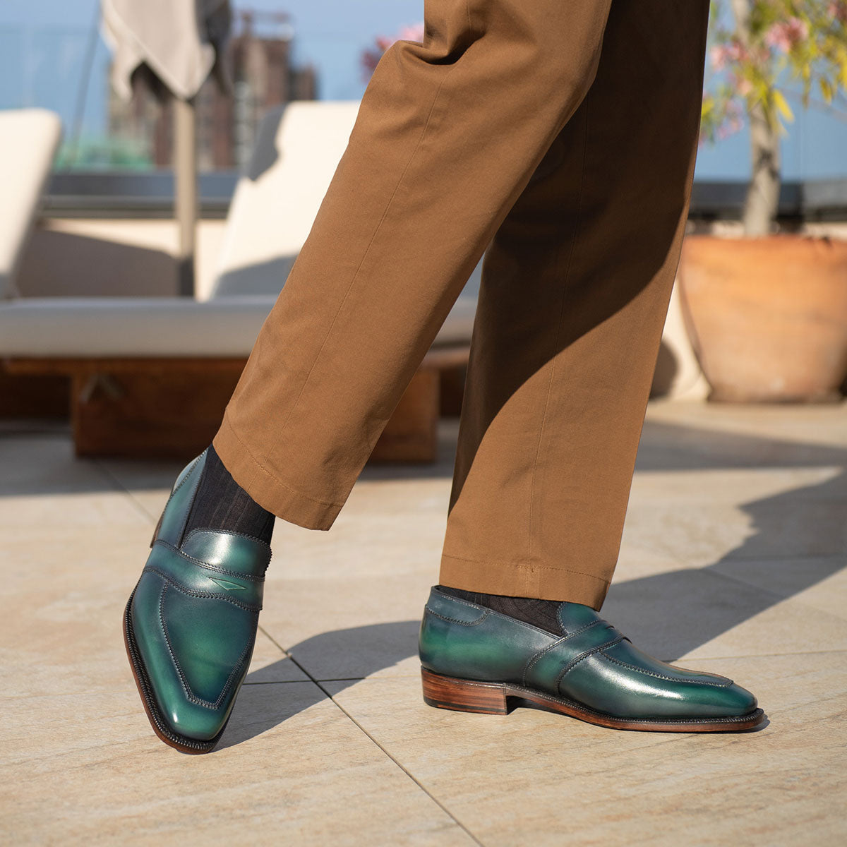 James Loafer - Emerald Handmade Patina