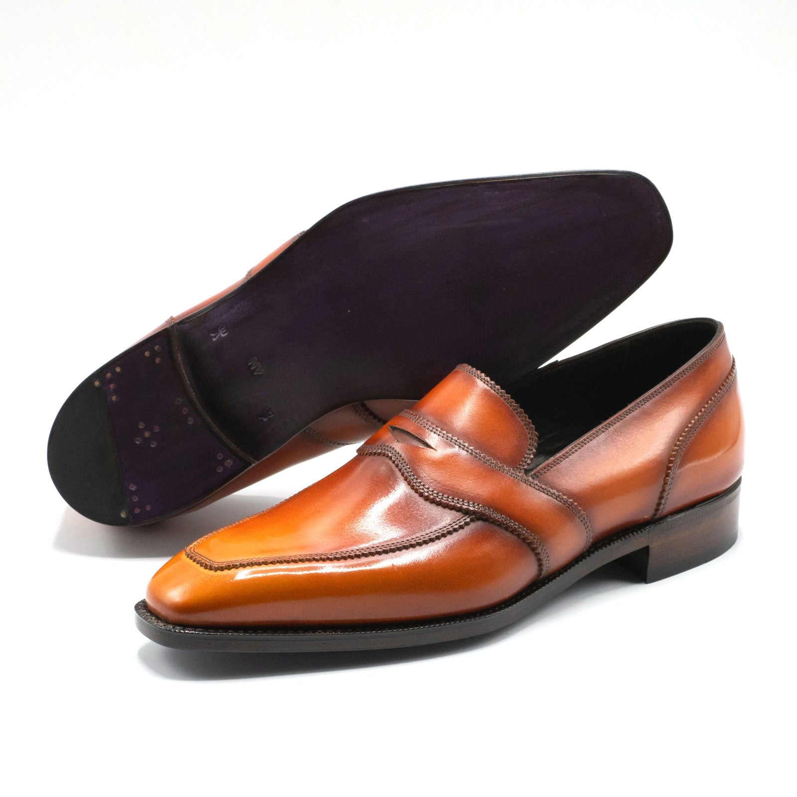 James Penny Loafer in handmade Levante patina by Norman Vilalta Bespoke Shoes Barcelona, Spain.