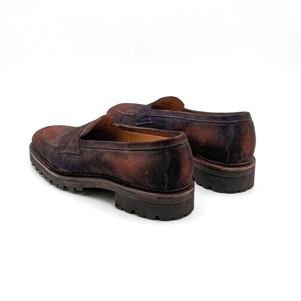 Lorenzo Penny Loafers with a smoked mahogany patina by Norman Vilalta Men's Loafers in Barcelona, Spain.