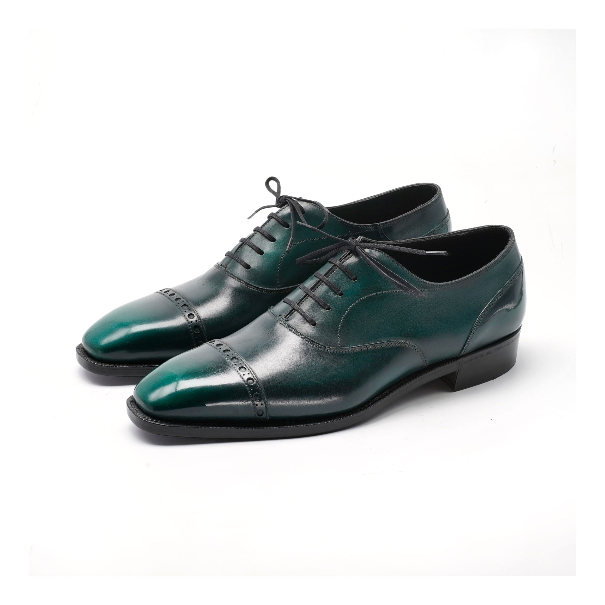 Mario Cap Toe Oxford Shoe Emerald Green by Norman Vilalta Men's Goodyear-welted Shoes in Barcelona, Spain