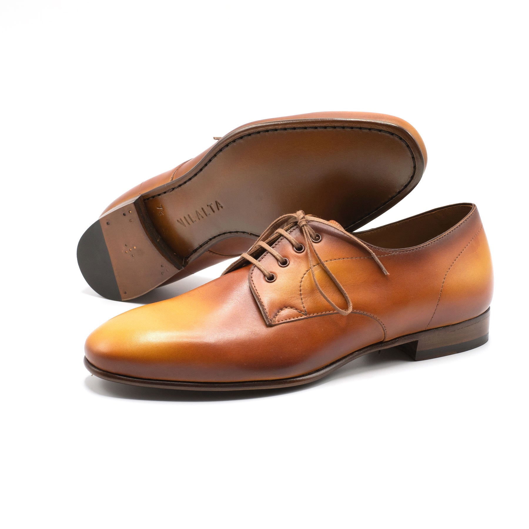 Pablo Derby gold patina by Norman Vilalta Bespoke Shoes in Barcelona