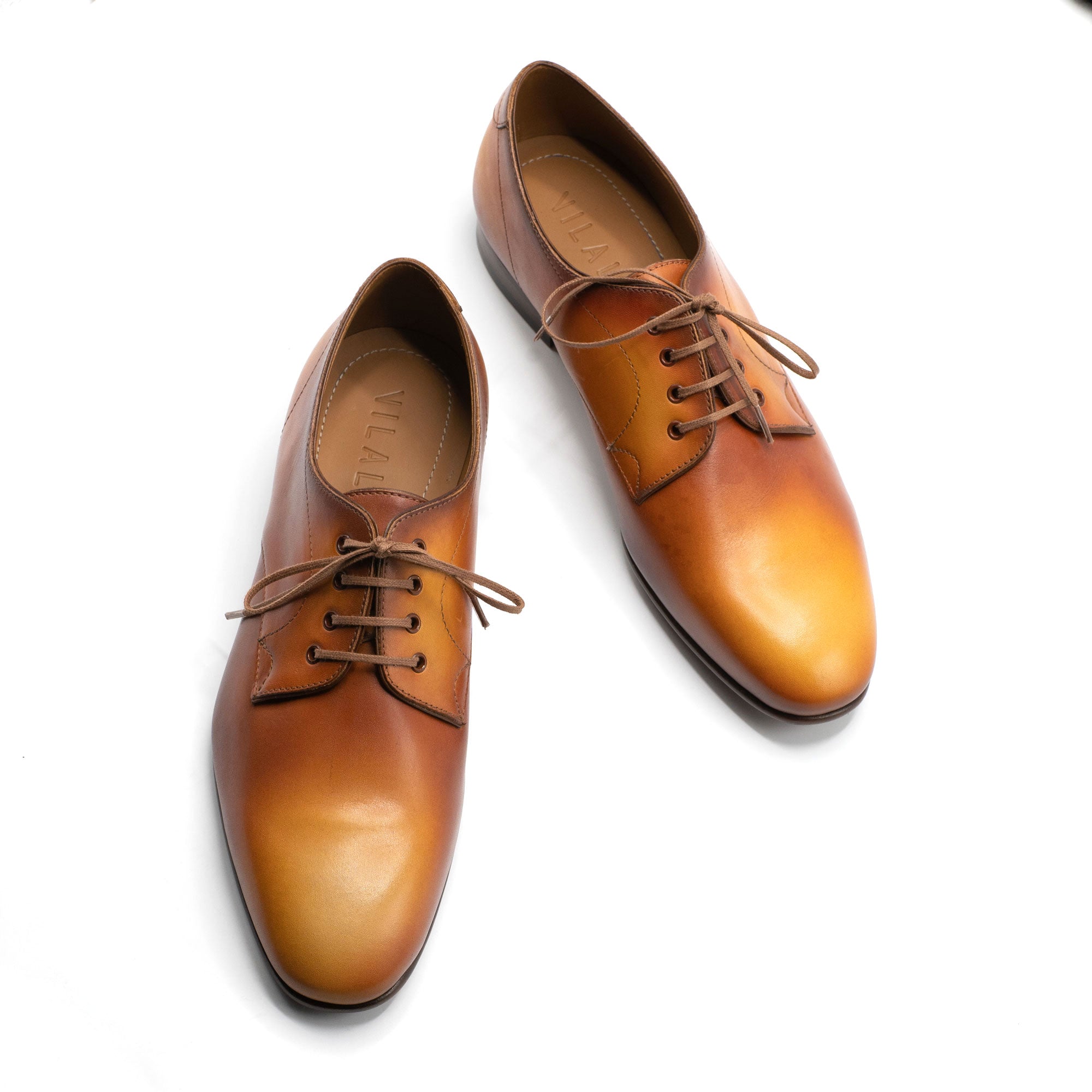 Pablo Derby gold patina by Norman Vilalta Bespoke Shoes in Barcelona