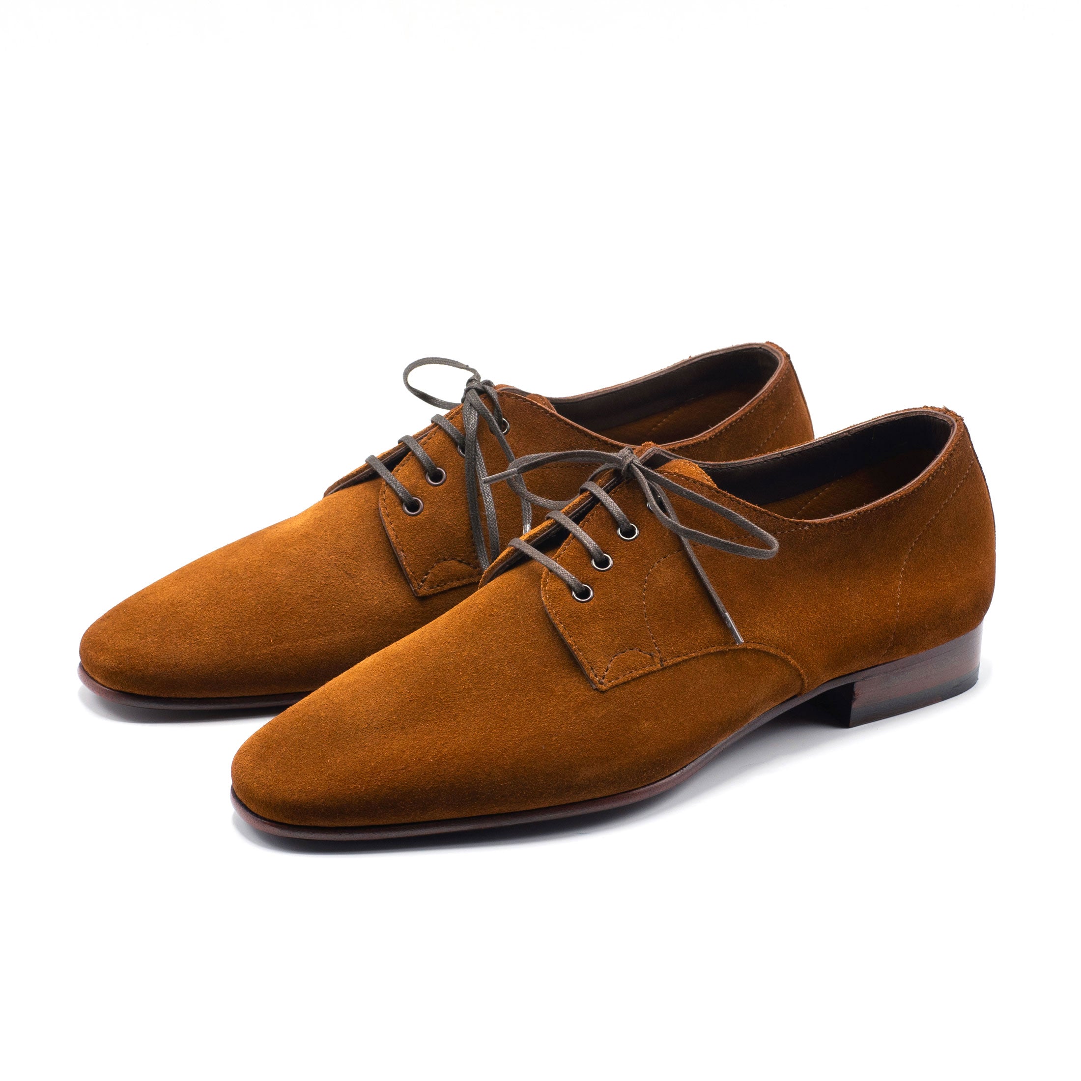 Pablo Derby in brown suede by Norman Vilalta Bespoke Shoemakers