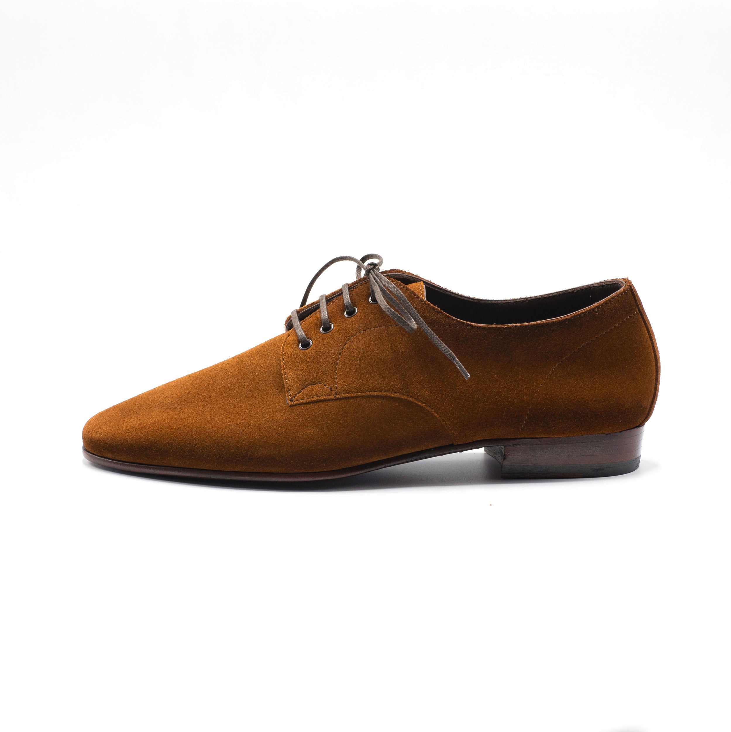 Pablo Derby in brown suede by Norman Vilalta Bespoke Shoemakers