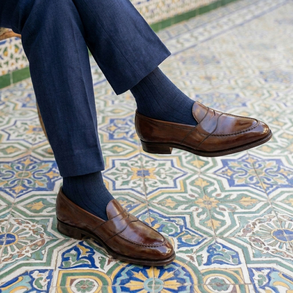 Piet Penny Loafer in Marron Mediterraneo by Norman Vilalta Bespoke Shoes in Barcelona, Spain.