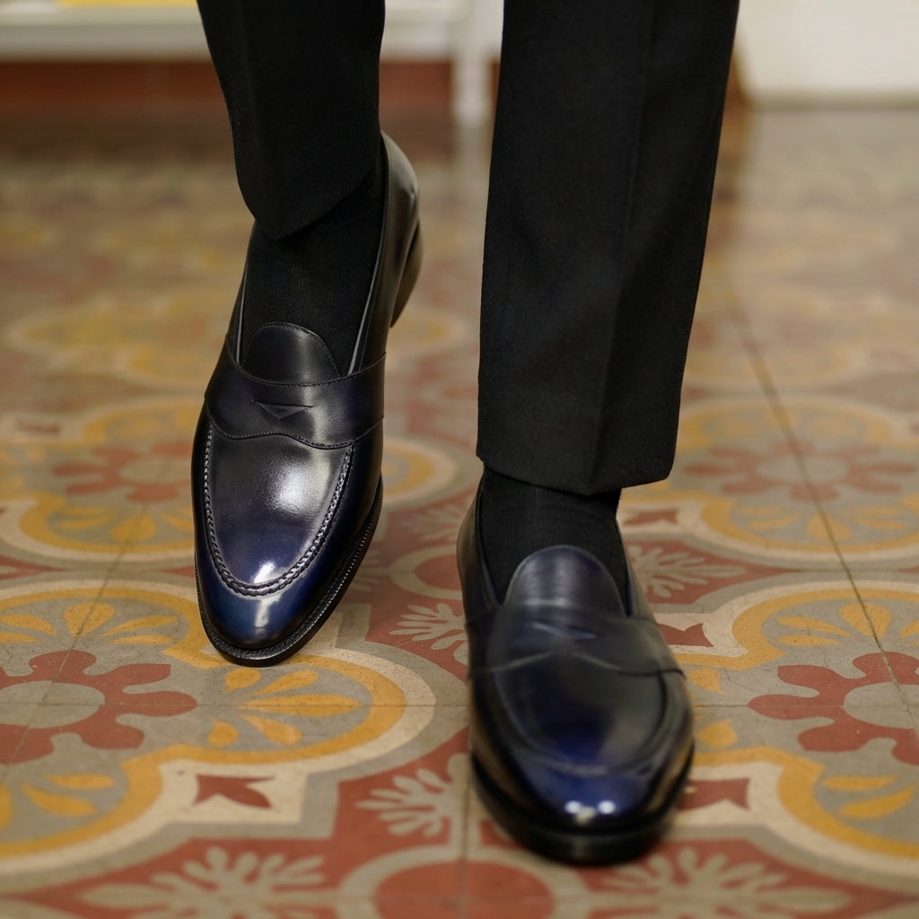 Piet Penny Loafer in Orion Patina by Norman Vilalta Bespoke Shoes Barcelona