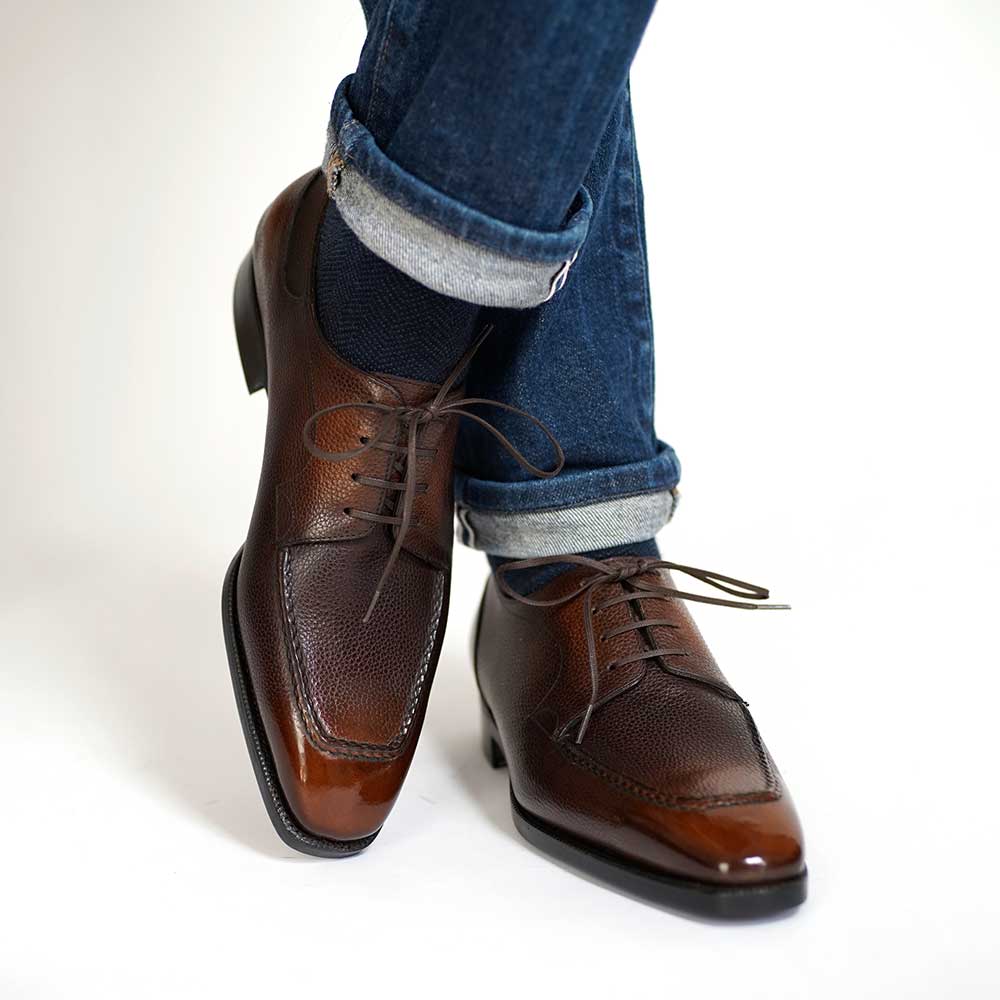 Tete Moc Toe Derby - Espresso Handmade Patina