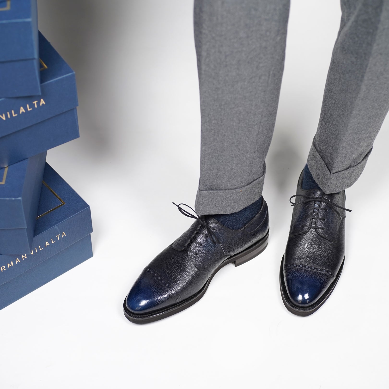 Bernat Brogue Derby by Norman Vilalta men’s derby shoes in Barcelona, Spain