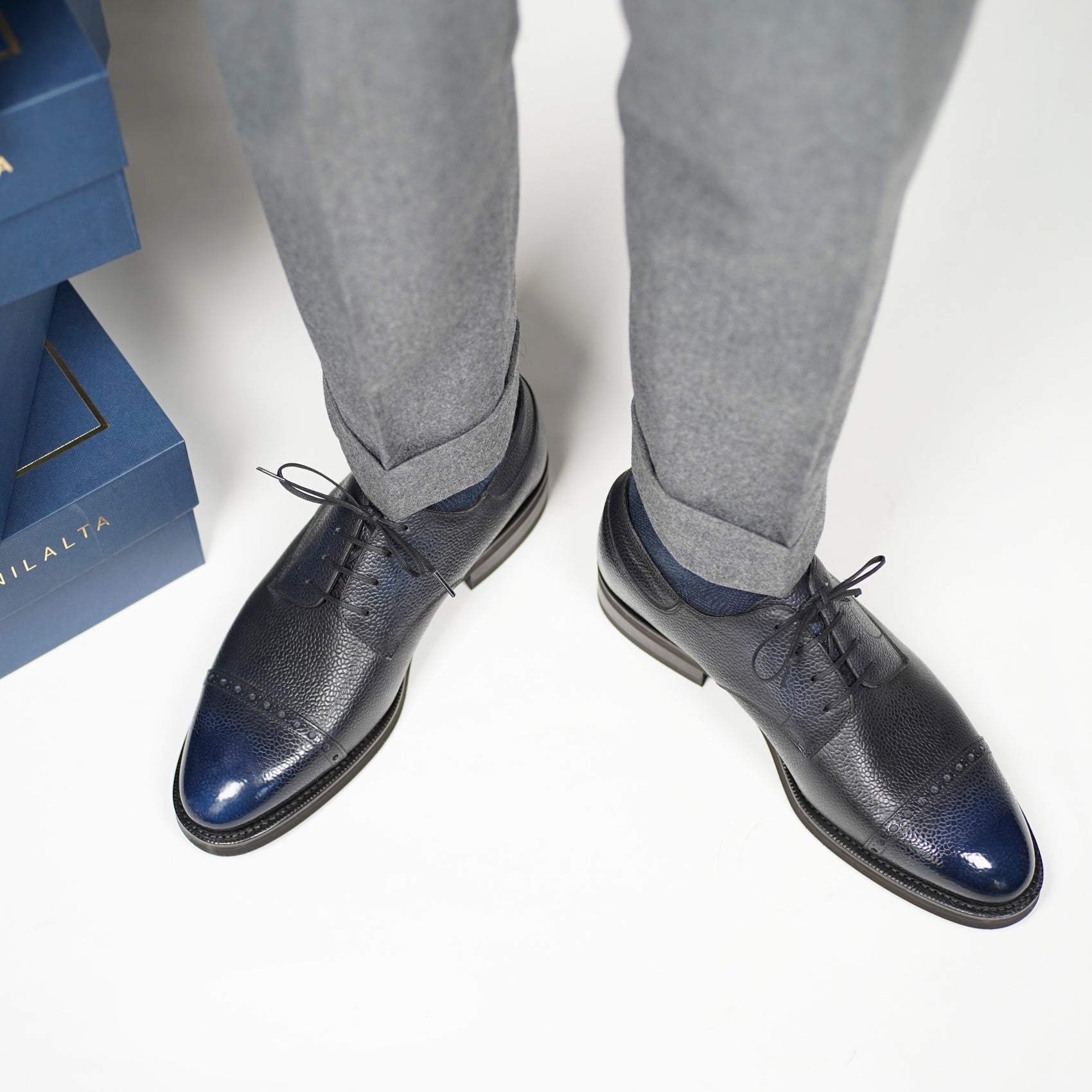 Bernat Brogue Derby by Norman Vilalta men’s derby shoes in Barcelona, Spain