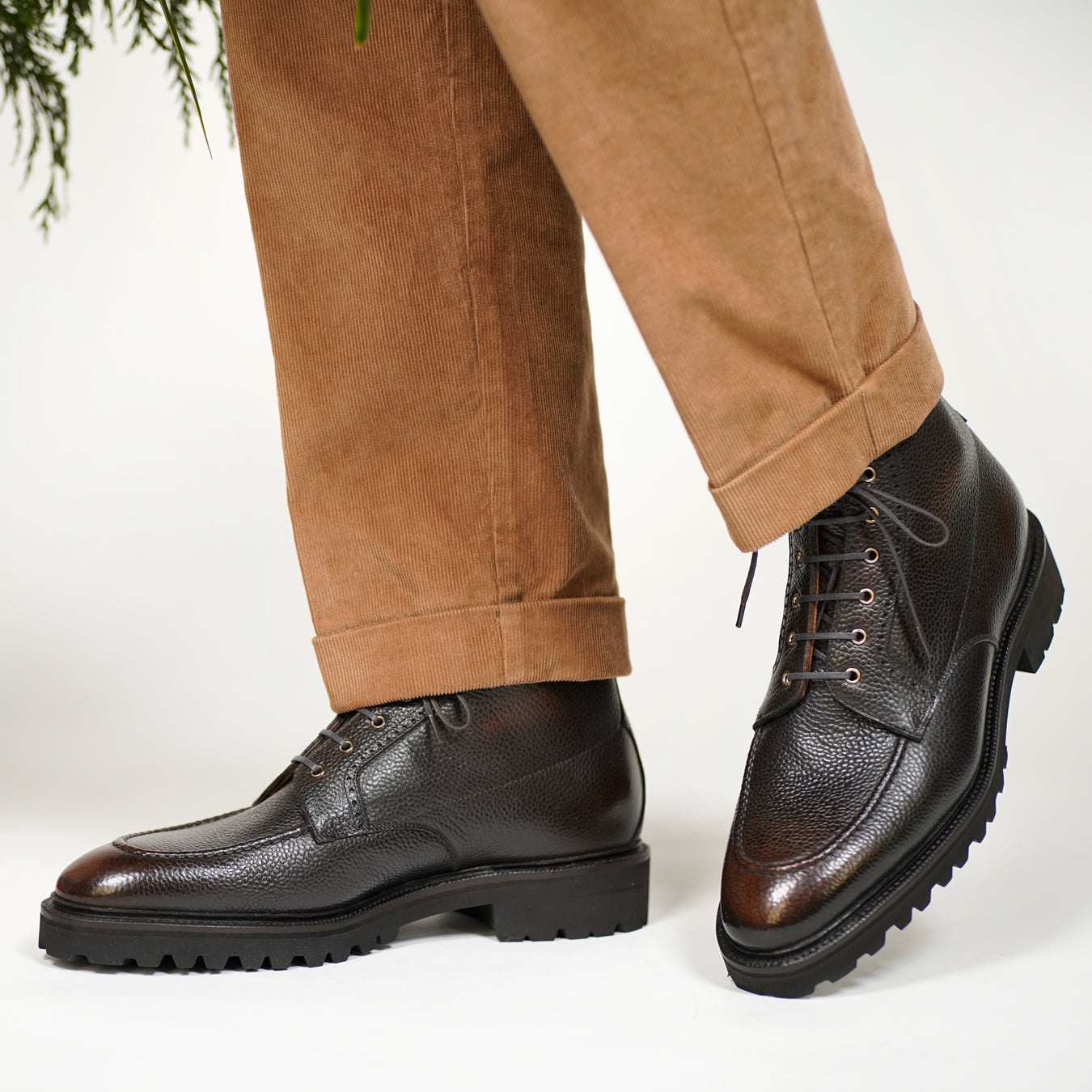 Haring Moc Toe Derby Boot - Ebony Handmade Patina 10.0 UK Haring Moc Toe Derby Boot - Ebony Handmade Patina 10.0 UK