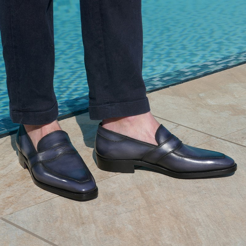 James Loafer Gunmetal Patina | Norman Vilalta Men's Loafers Barcelona