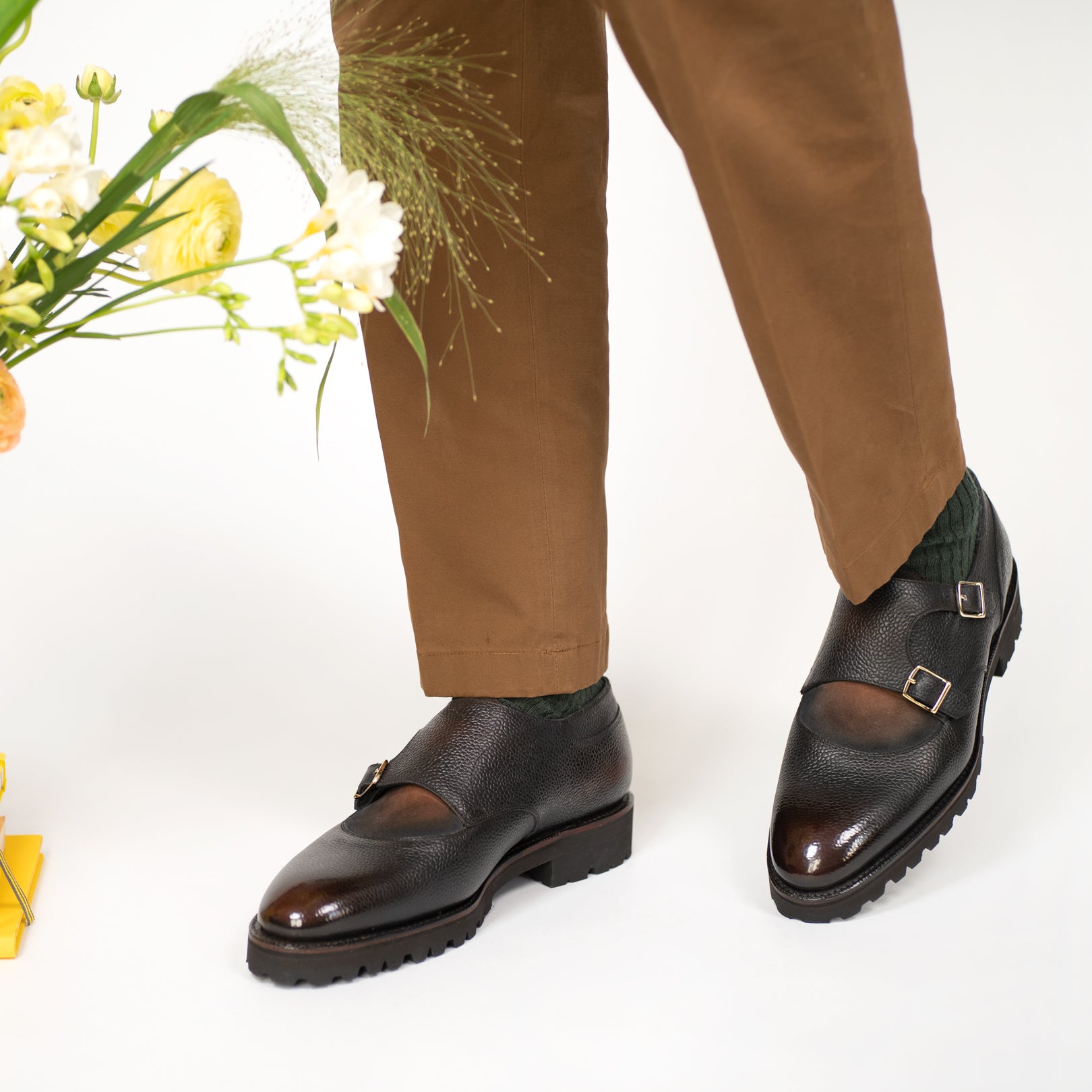 Miquel Decon Double Monk by Norman Vilalta Men’s Goodyear-welted Monk Strap Shoes in Barcelona, Spain