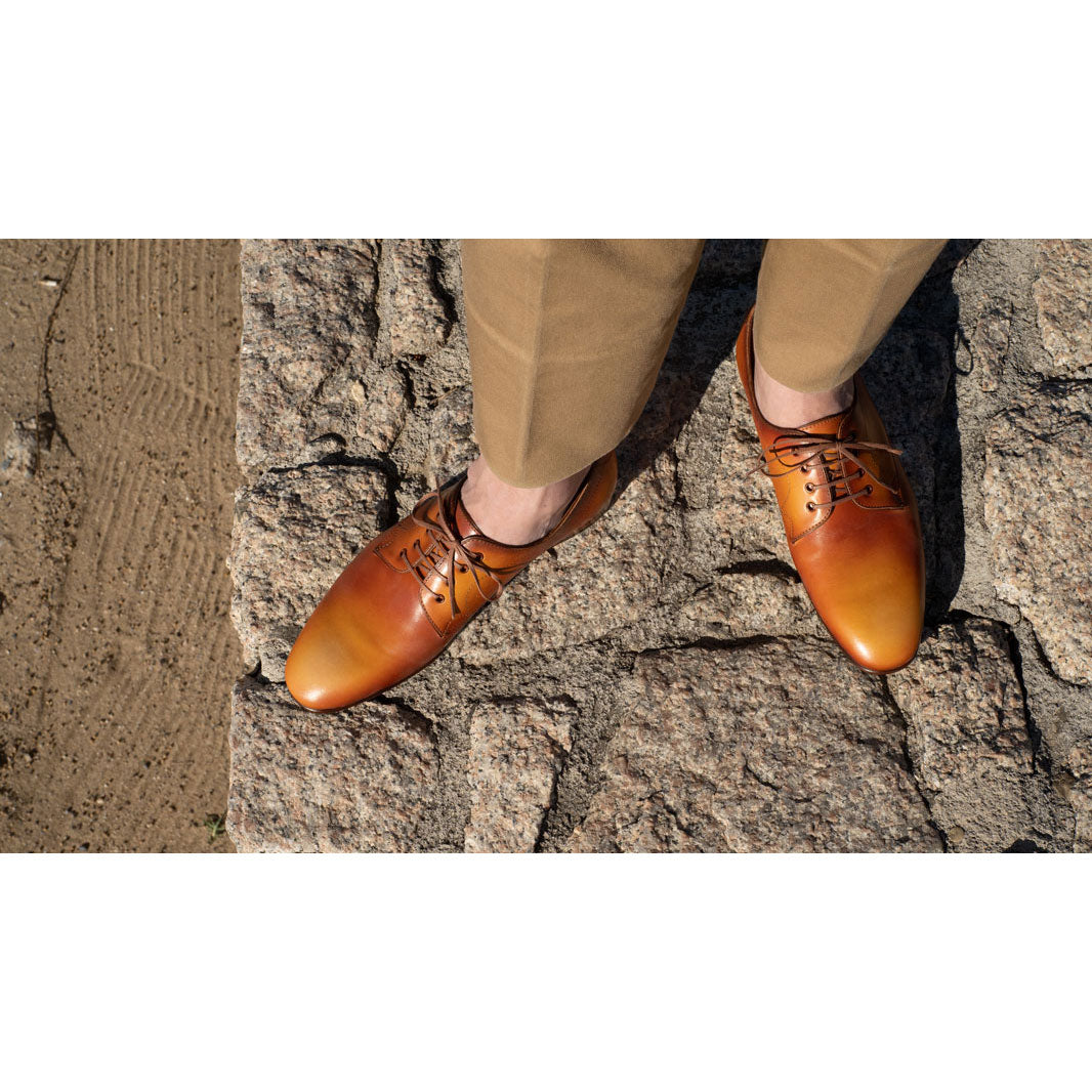 Pablo Derby gold patina by Norman Vilalta Bespoke Shoes in Barcelona