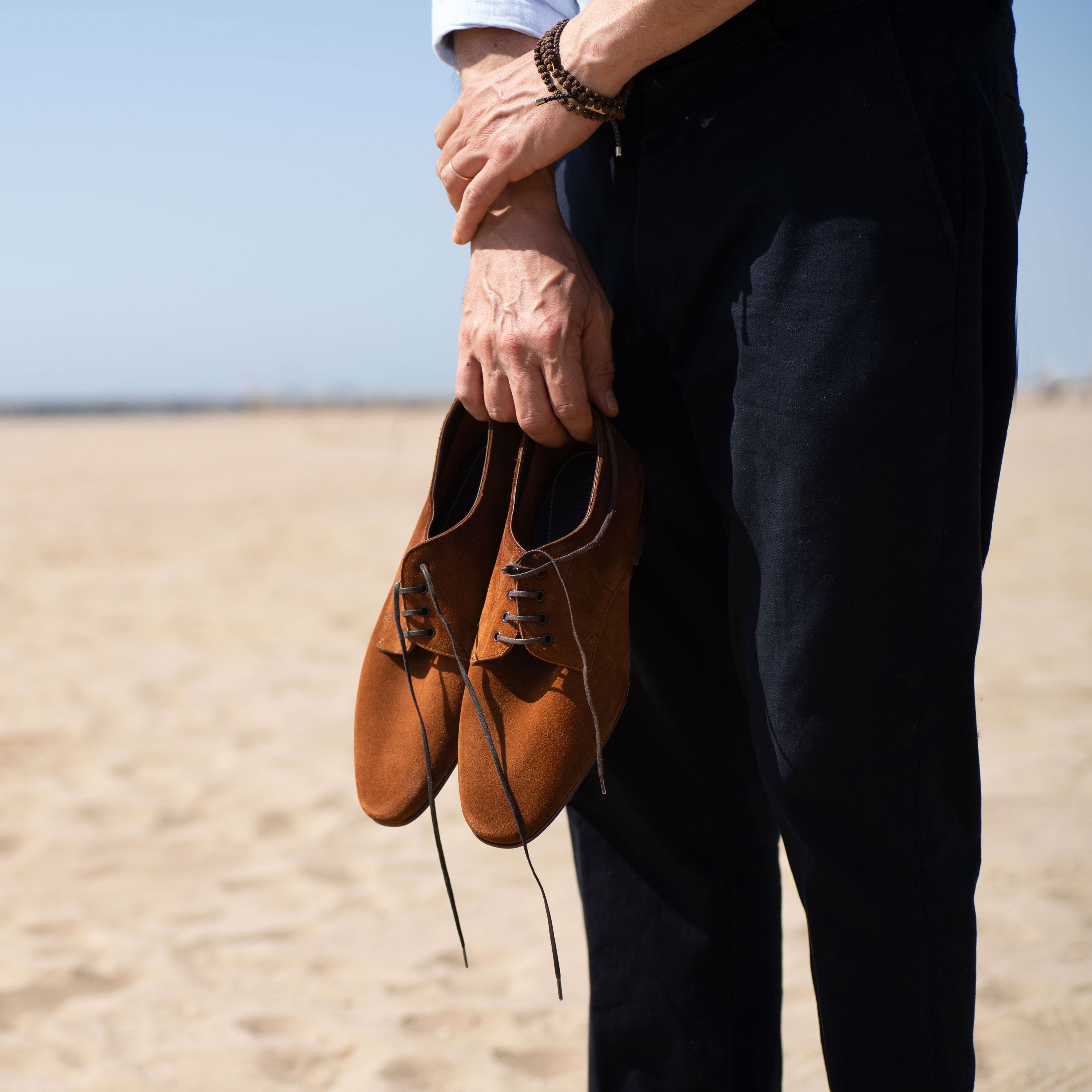 Pablo Derby in brown suede by Norman Vilalta Bespoke Shoemakers