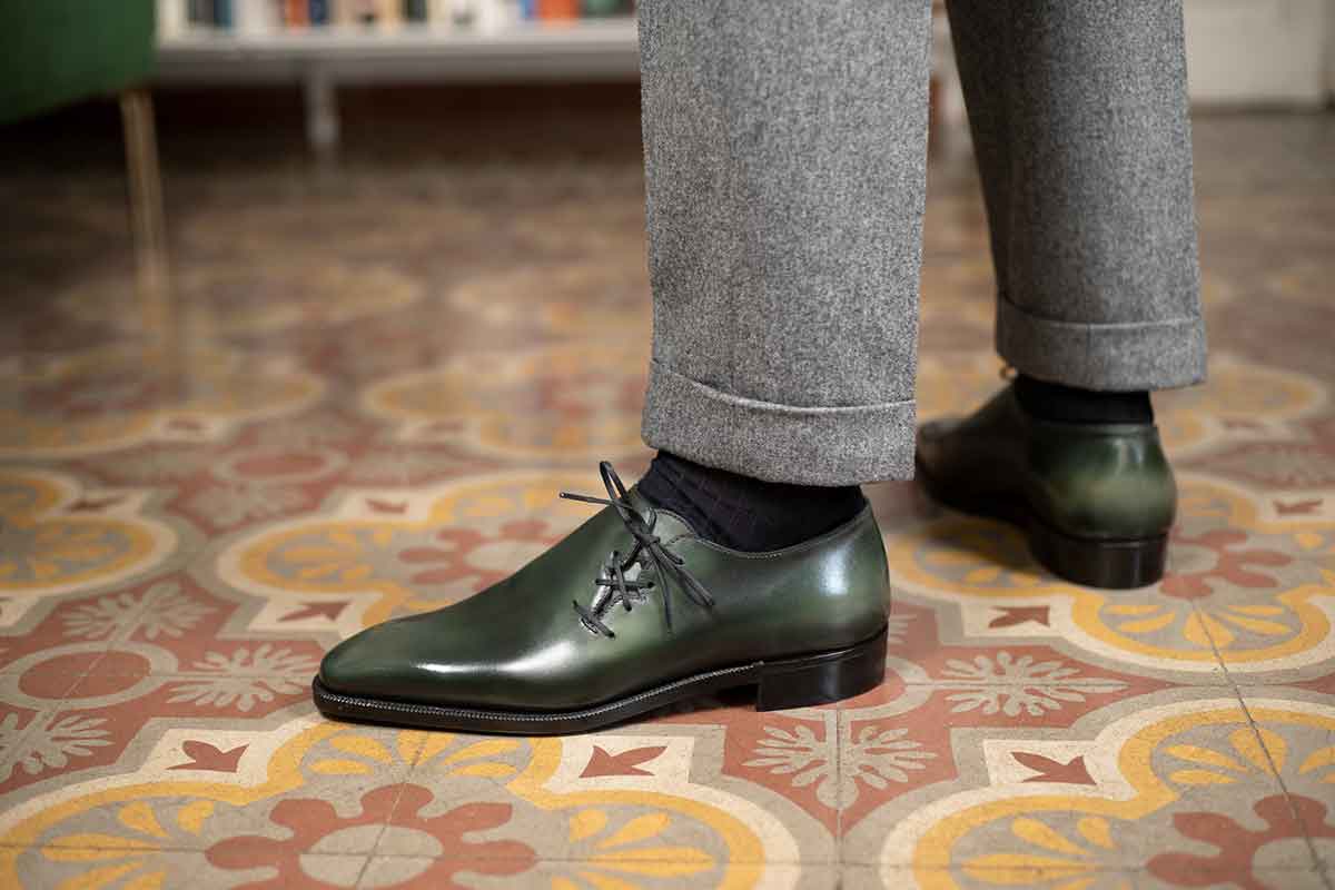 Wholecut Oxford in Antique Jade by Norman Vilalta Men's Oxfords in Barcelona, Spain