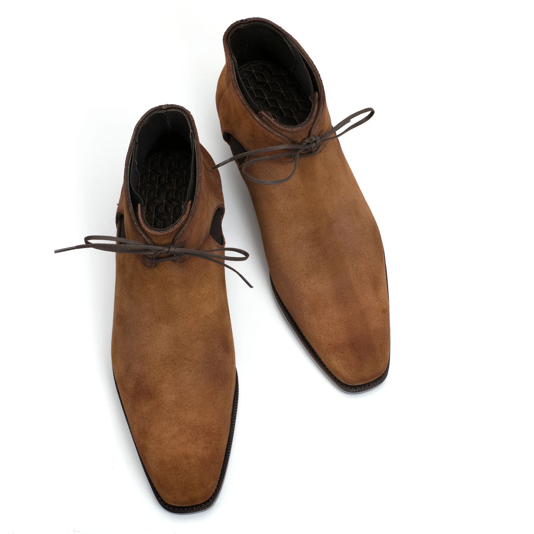Decon Chelsea Boots in Camel Suede by Norman Vilalta Bespoke Shoes of Barcelona