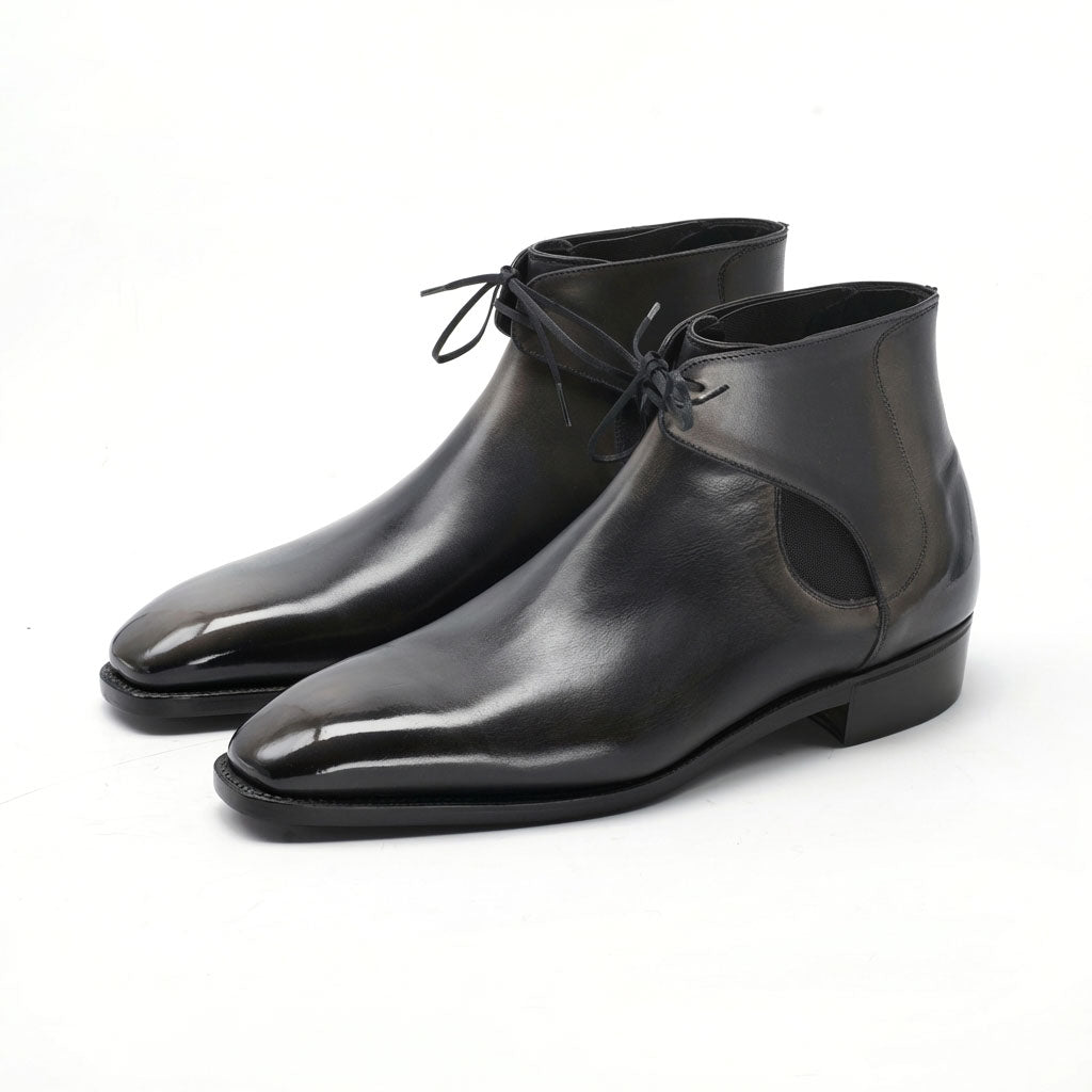 Decon Chelsea Boot - Black and Grey Patina