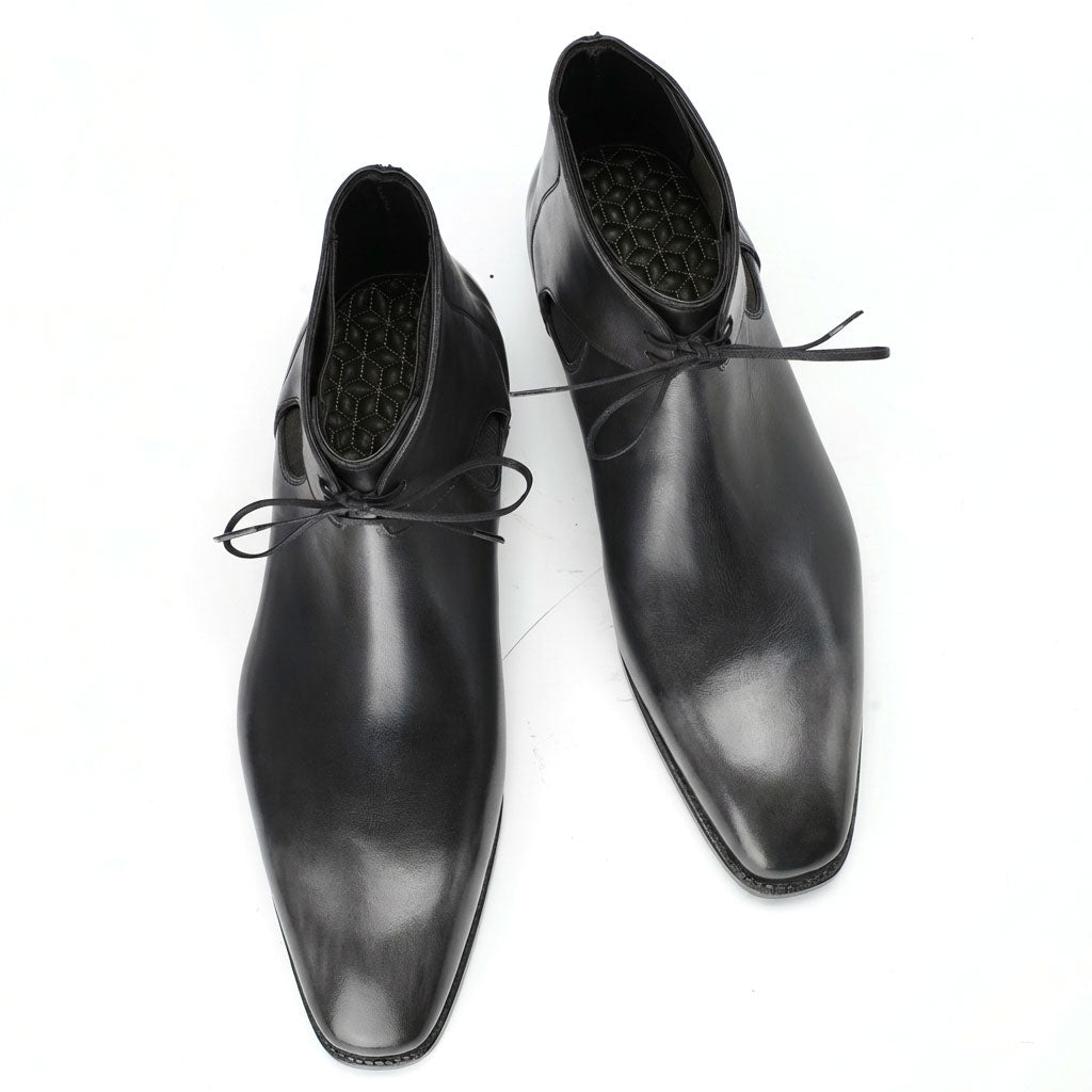 Decon Chelsea Boot - Black and Grey Patina