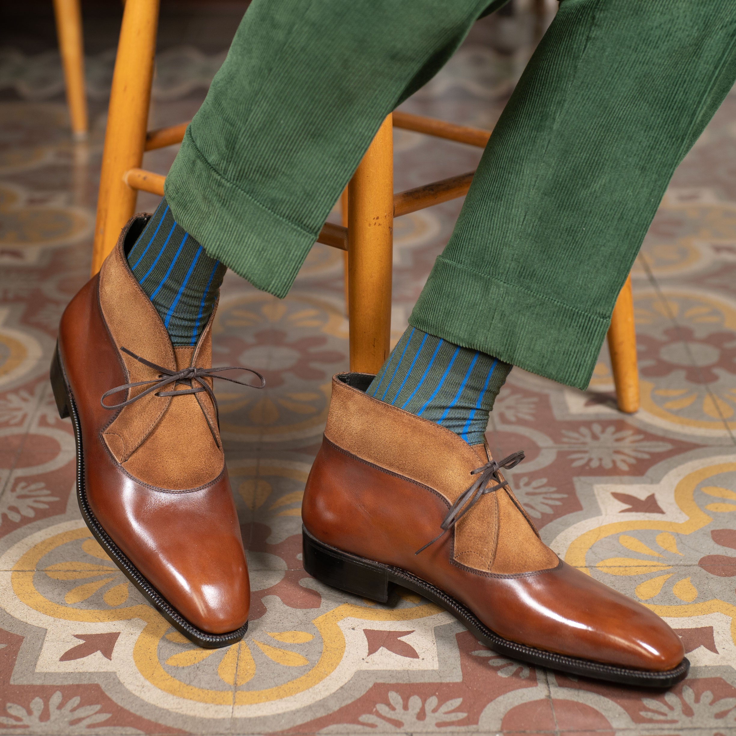 Decon Chukka Boot - Cognac Handmade Patina