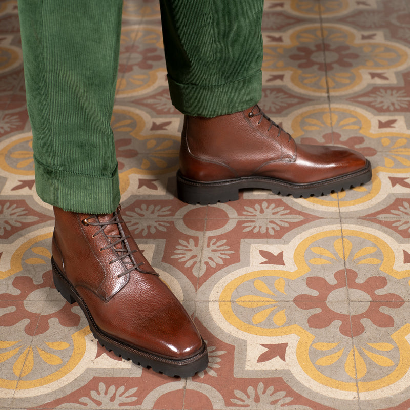 Derby Simple Boot Antique Brown | Norman Vilalta Bespoke Shoemakers