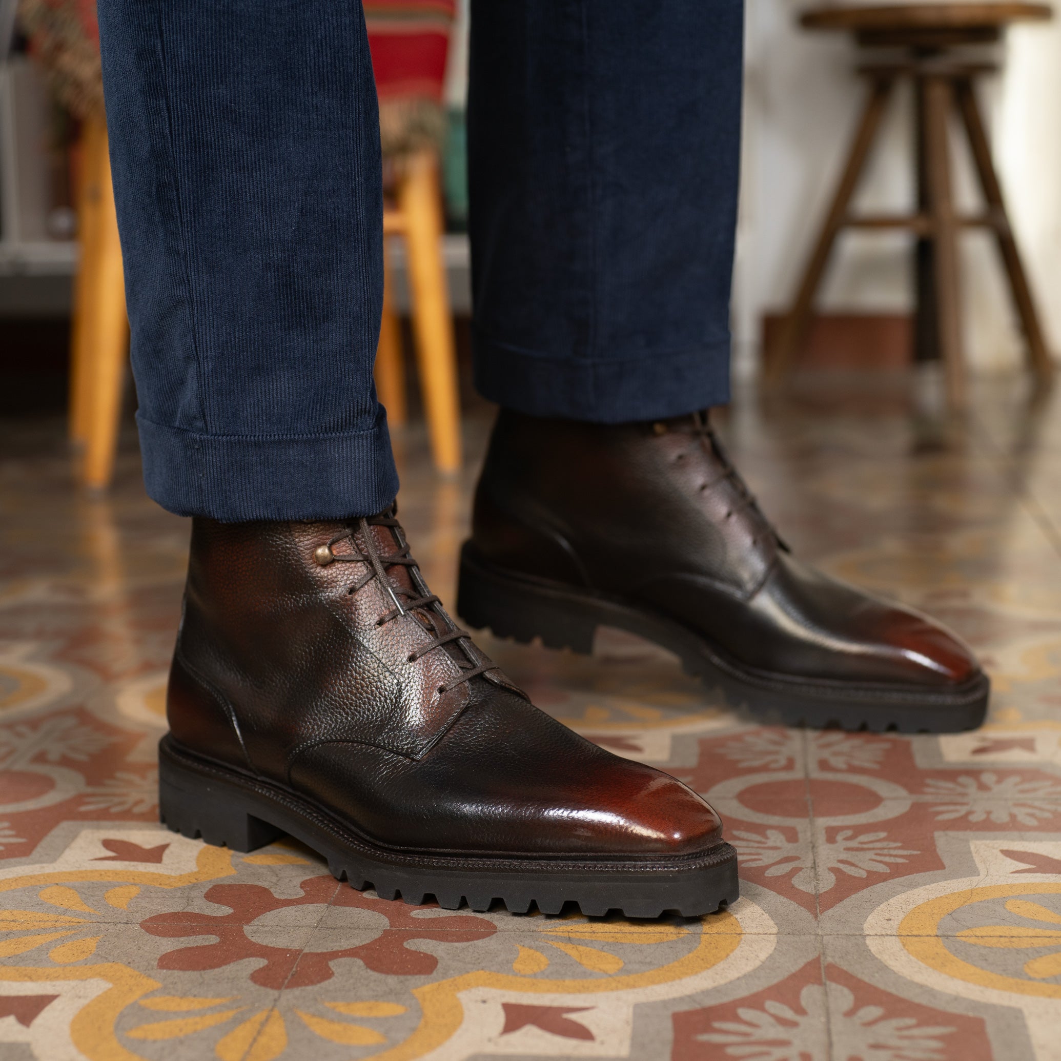 Derby Simple Boot - Espresso Handmade Patina