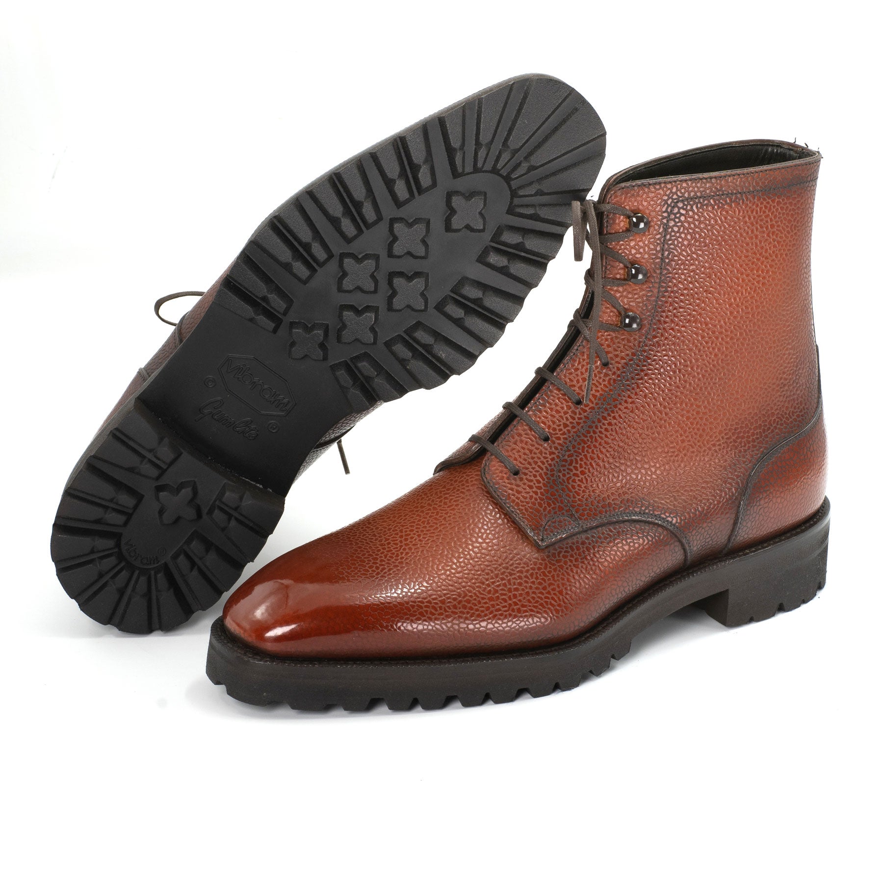 Derby Simple Boot in Cognac by Norman Vilalta Bespoke Shoes in Barcelona