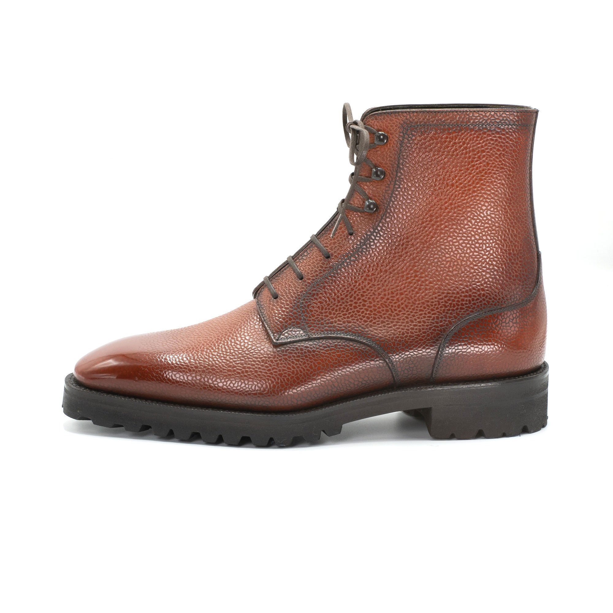 Derby Simple Boot in Cognac by Norman Vilalta Bespoke Shoes in Barcelona