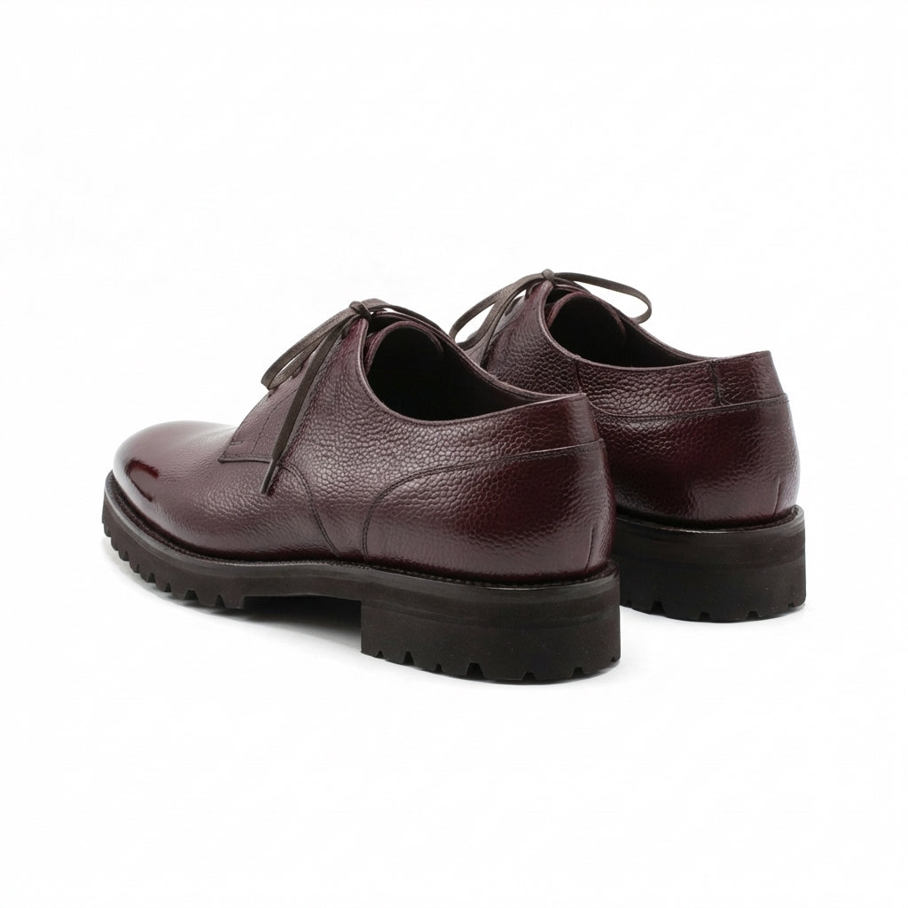 Derby Simple Shoe in a Oxblood handmade patina by Norman Vilalta Bespoke Shoes Barcelona