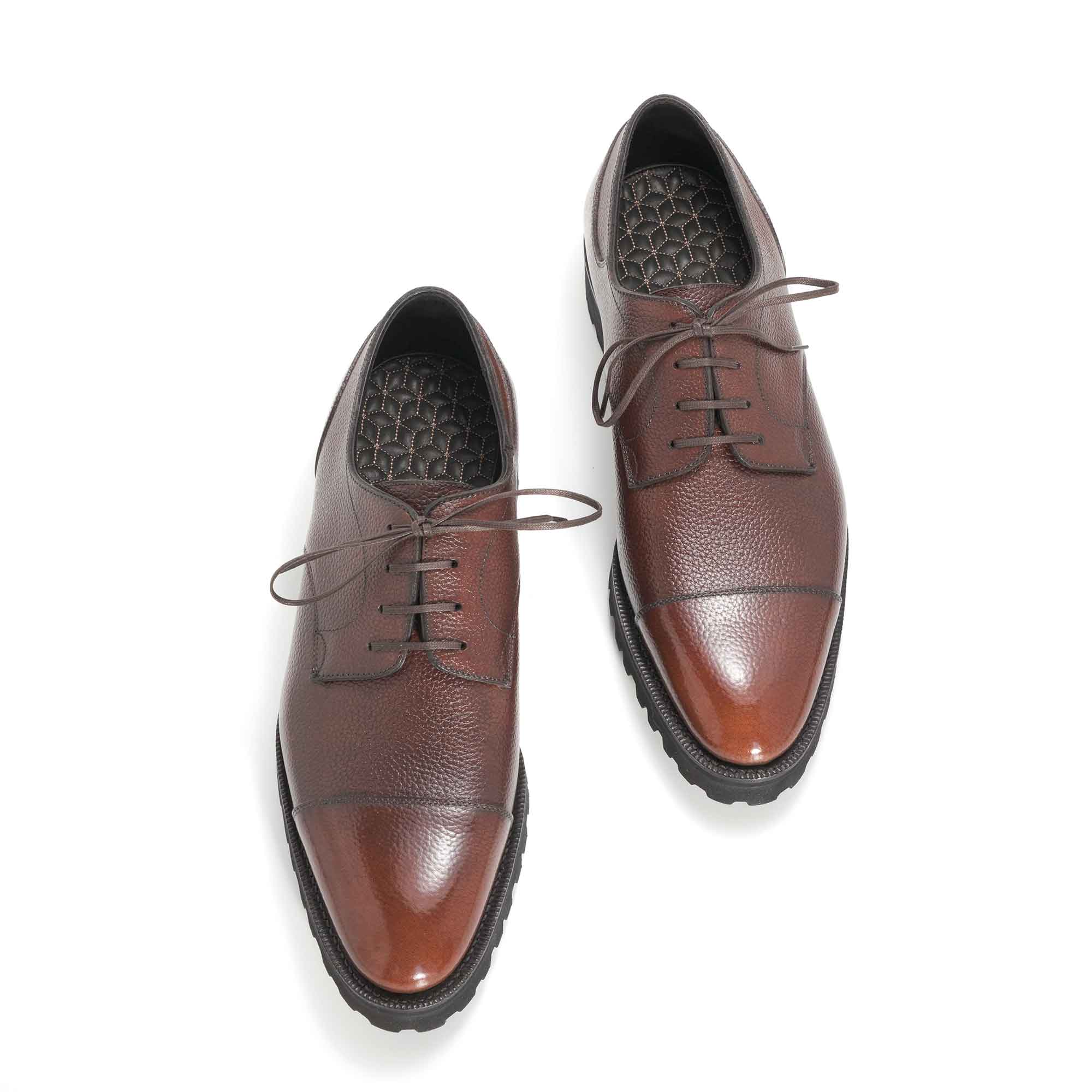 Frank Cap Toe Derby Chestnut by Norman Vilalta Men’s Derby Shoes in Barcelona, Spain