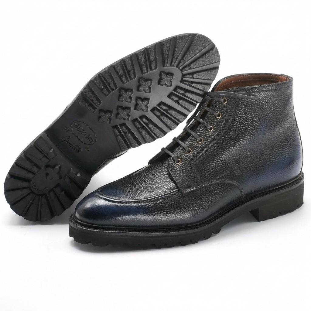 Haring Moc Toe Derby Boot in Orion Patina by Norman Vilalta Bespoke Shoes in Barcelona